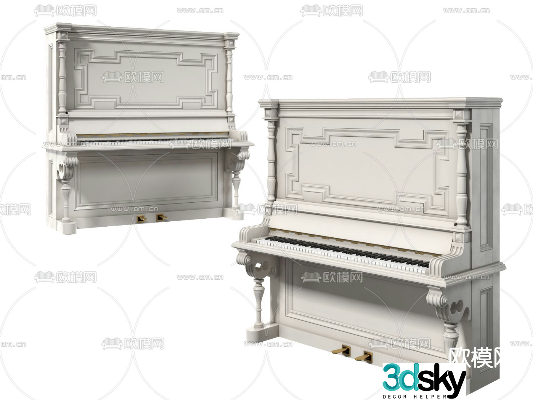 French piano 3d model