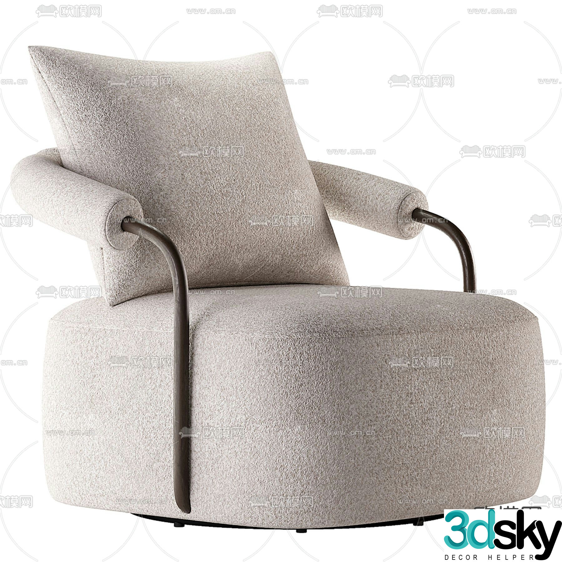 Zayden single sofa leisure sofa 3d model