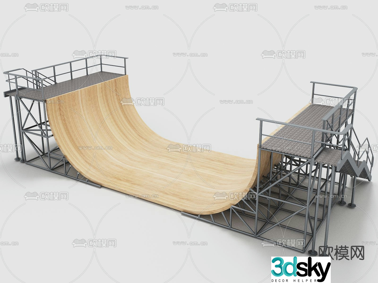 Skateboarding venue Skateboarding park 3d model