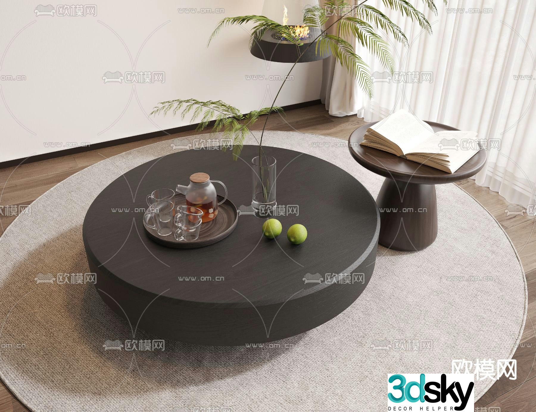 Modern coffee table mother-in-law coffee table 3d model