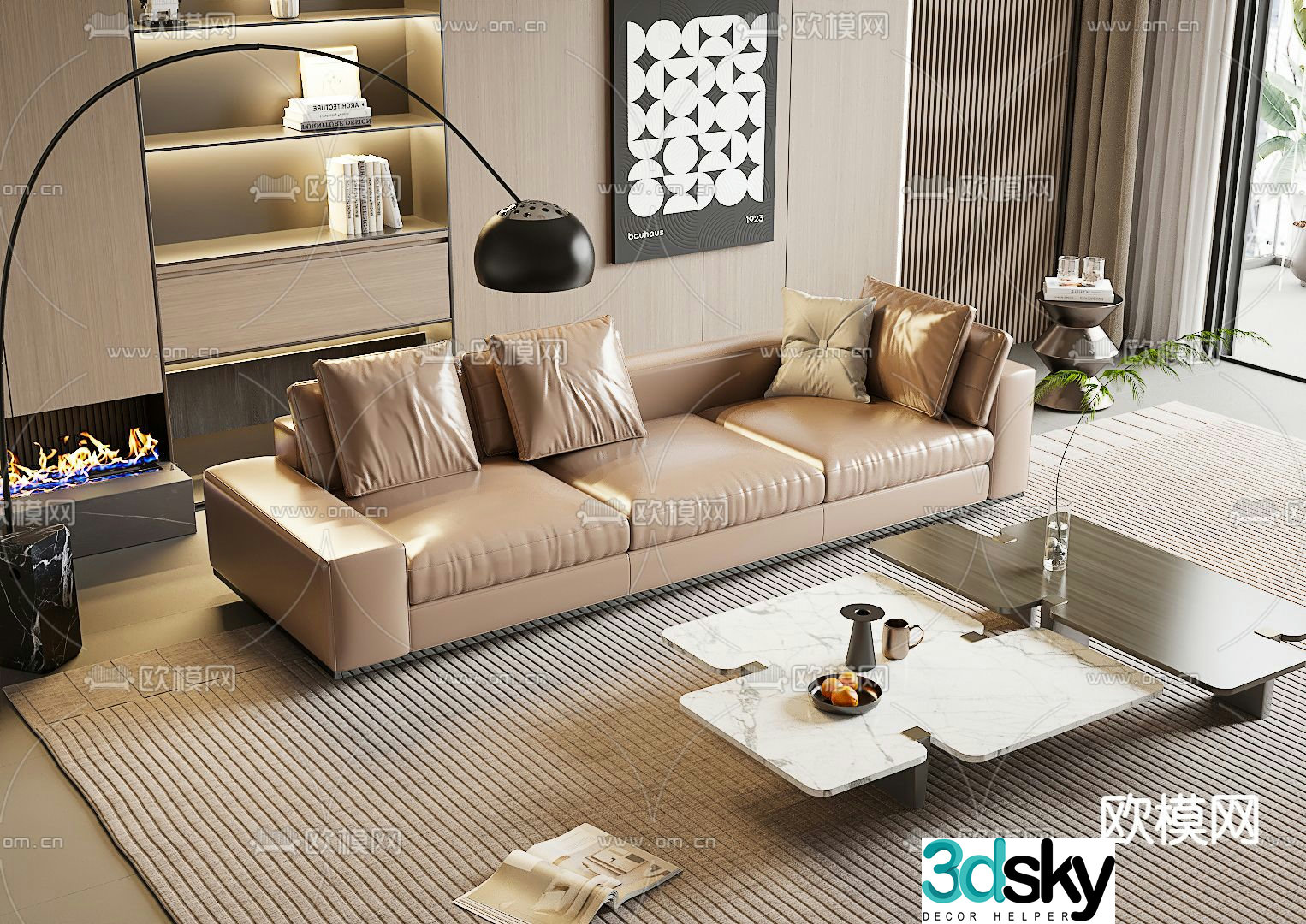 Modern combination sofa 3d model
