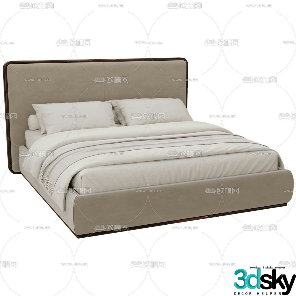 CPRN modern double bed 3d model