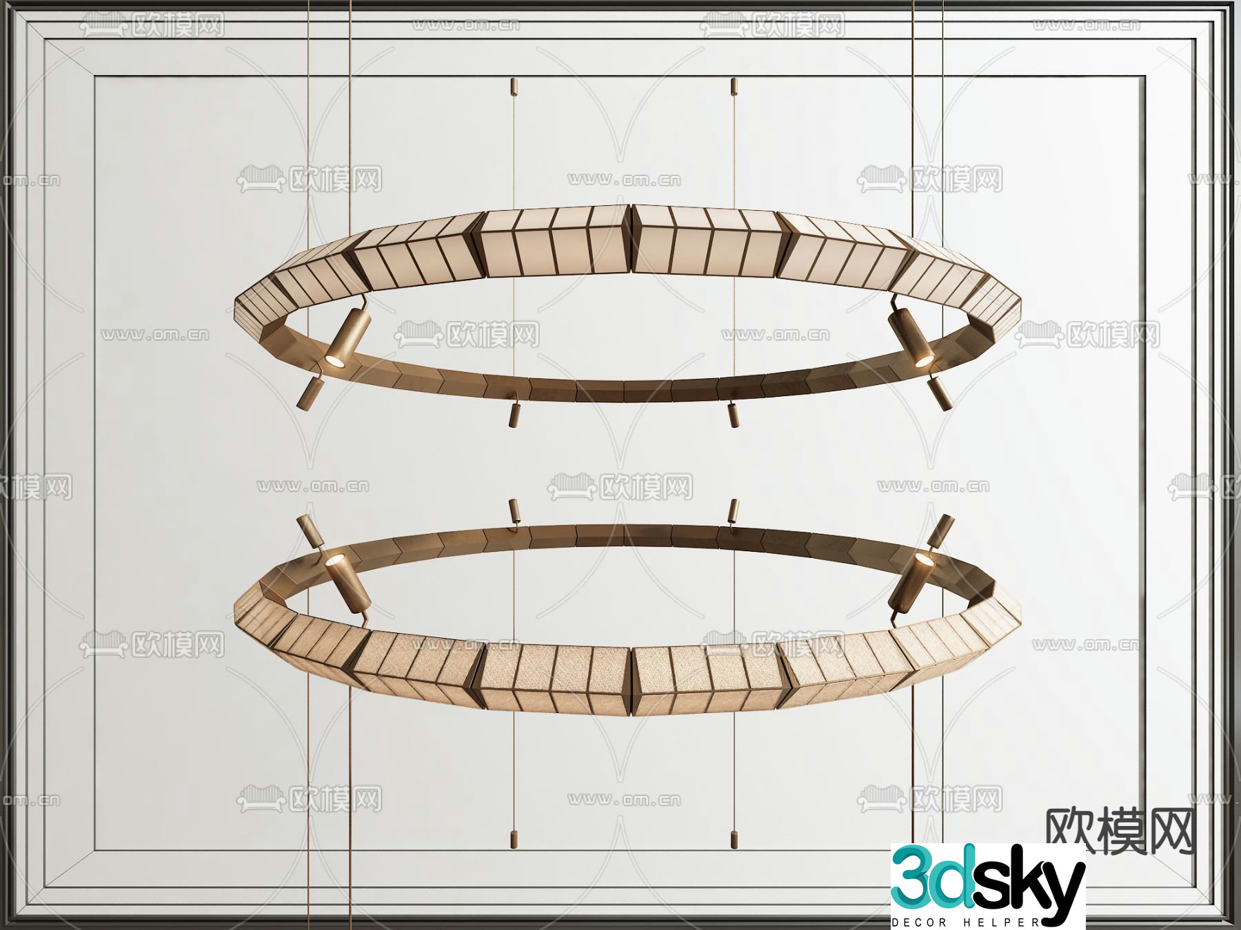 Ring Chandelier Lobby Chandelier 3D Model