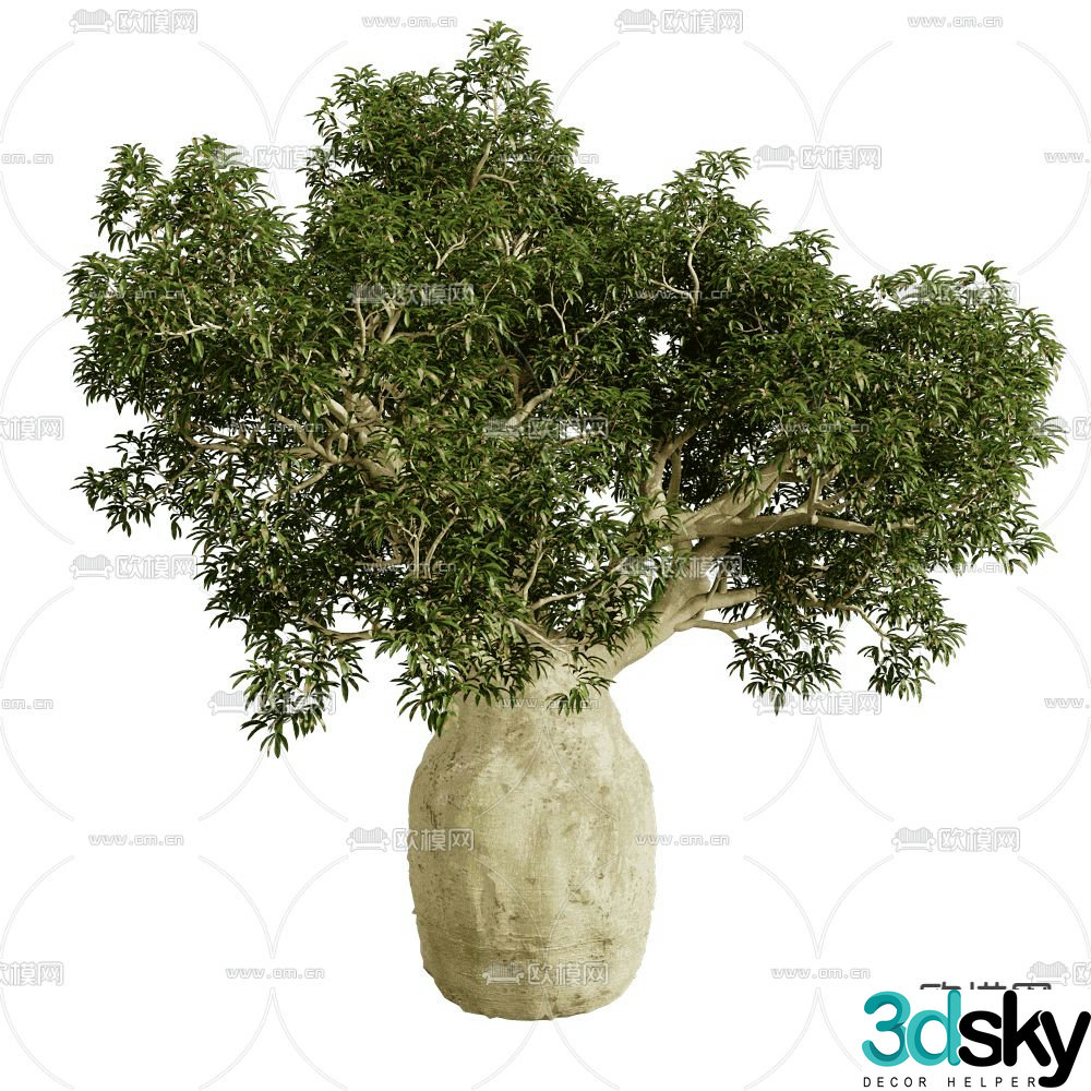 Landscape tree shrub plant 3d model