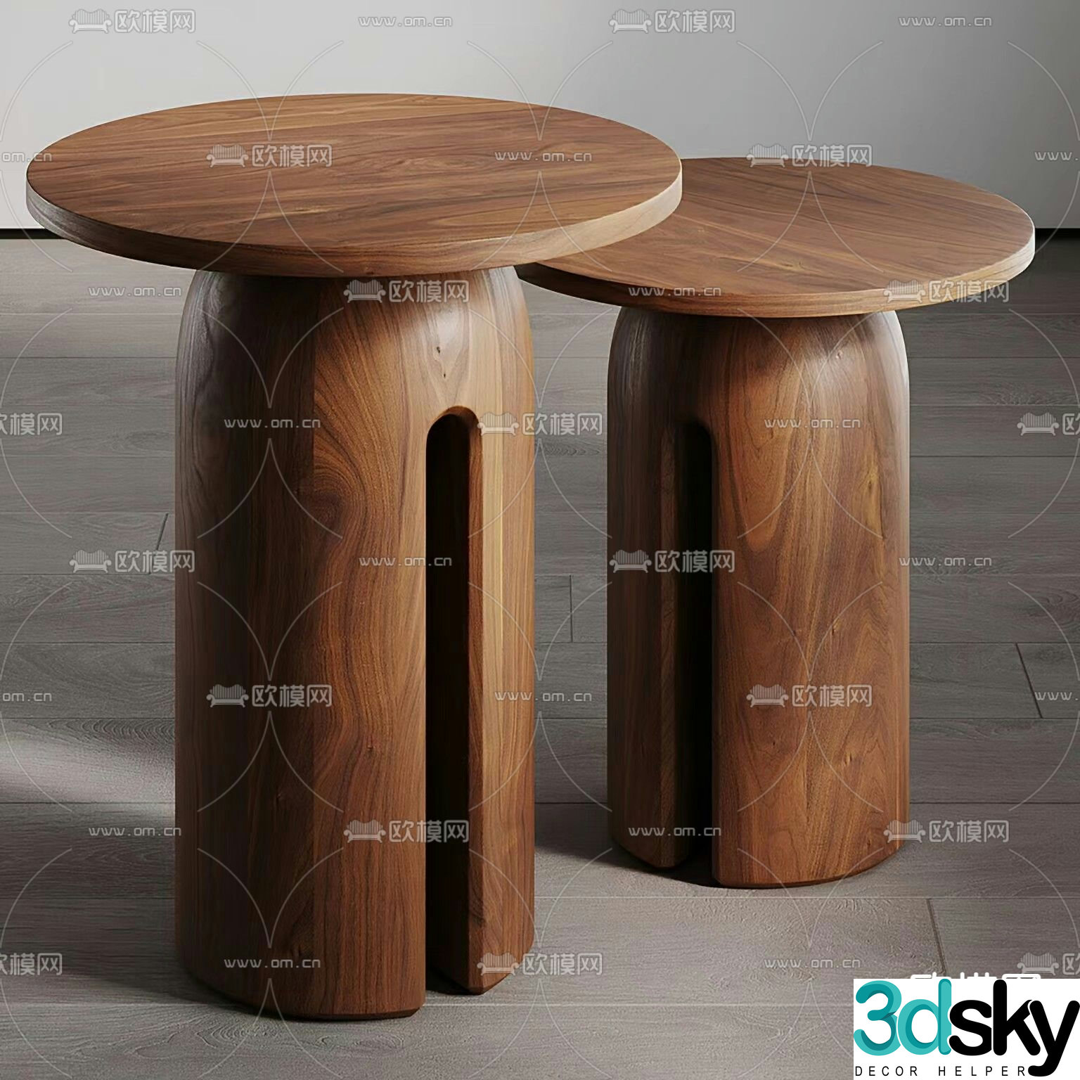 Round table side table angle table 3D model