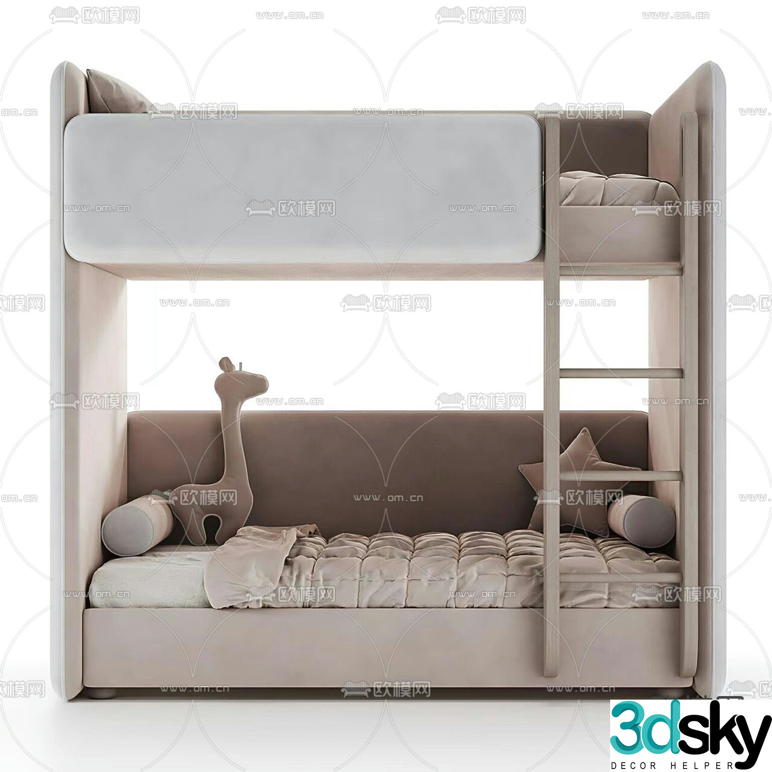 Children’s bed bunk bed 3d model