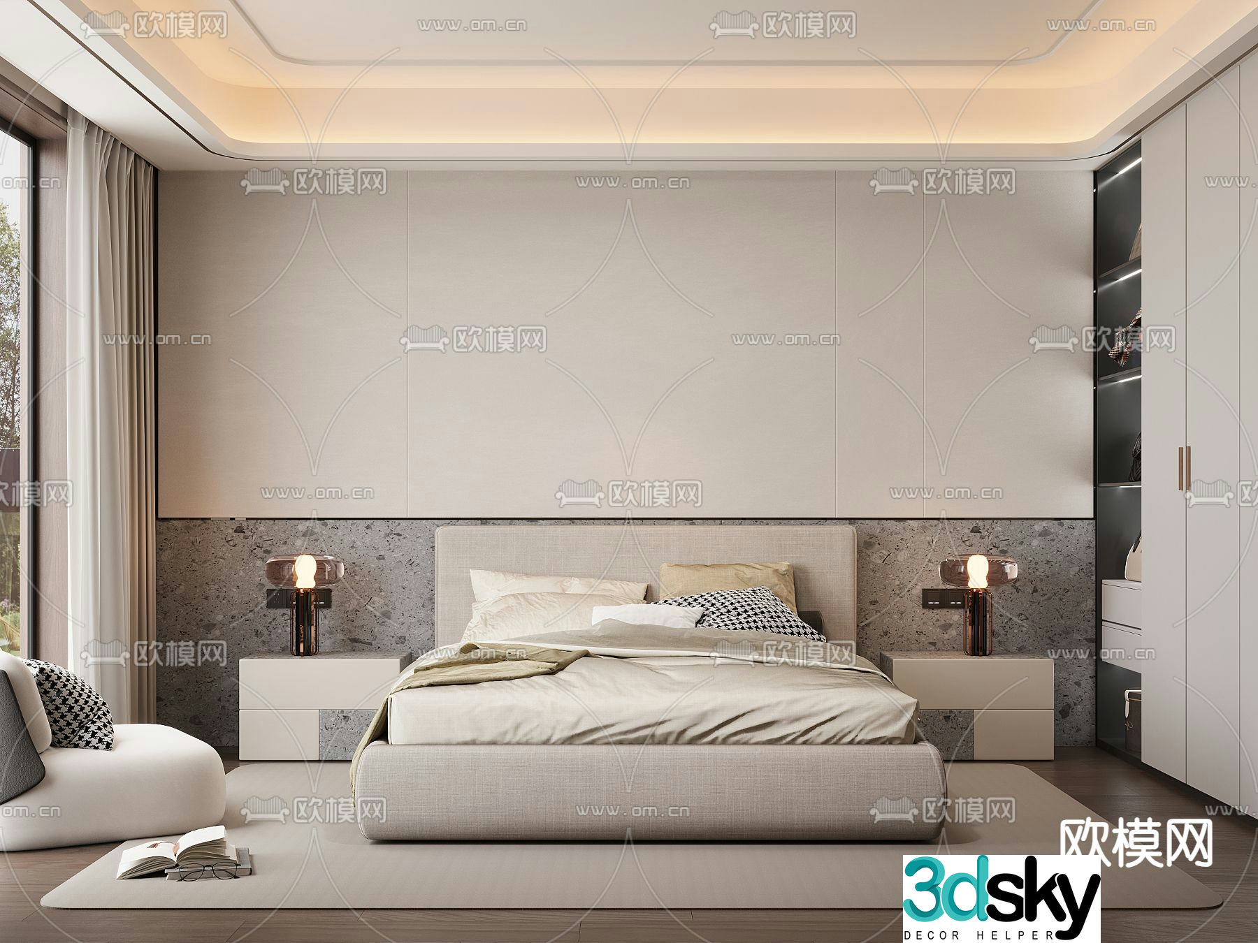 Modern bedroom Master bedroom Master room 3d model