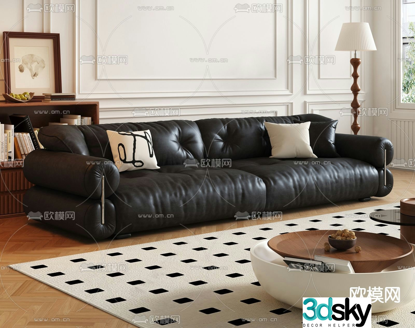 Medieval style sofa double sofa 3d model