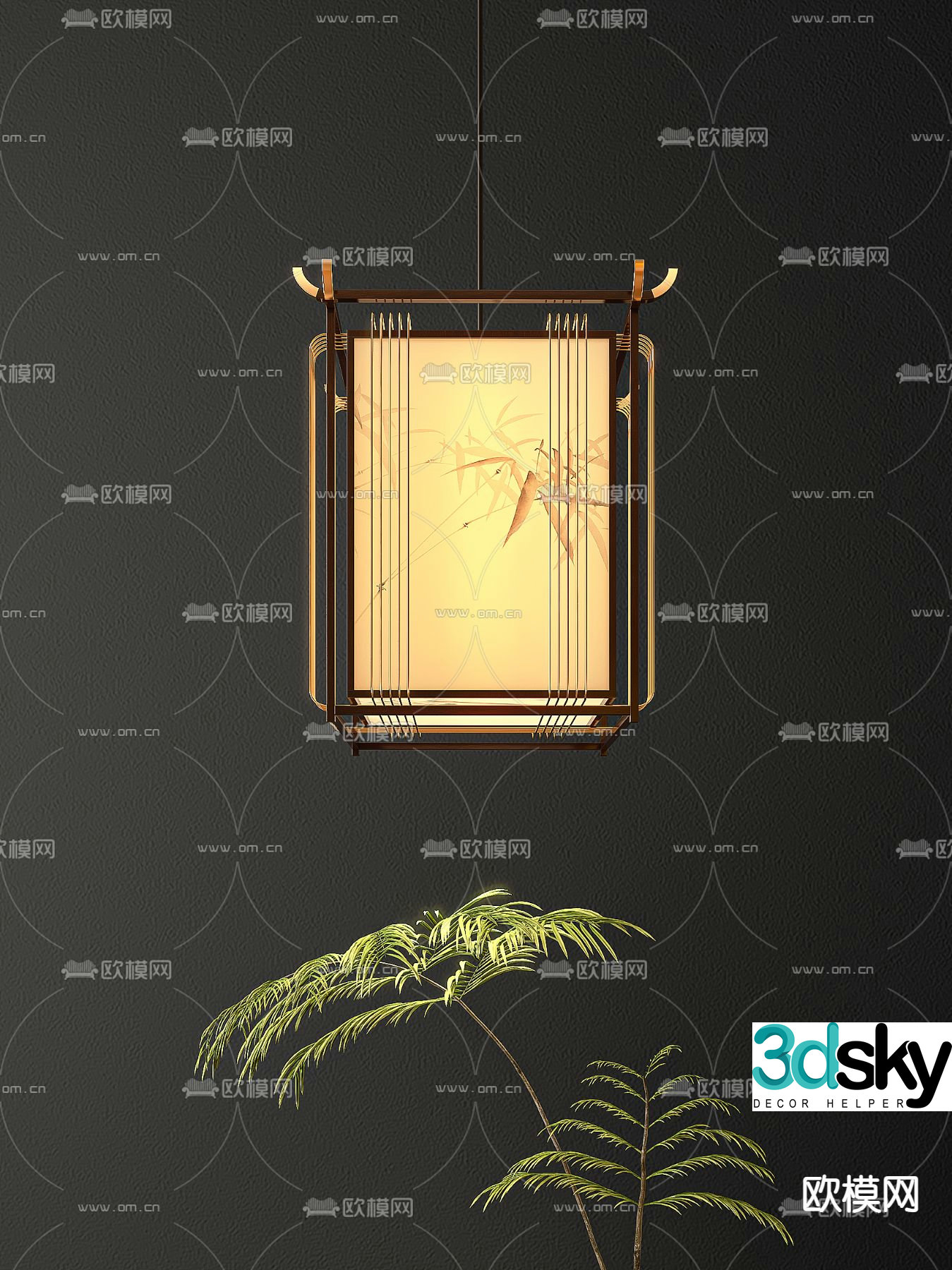 New Chinese chandelier 3D model