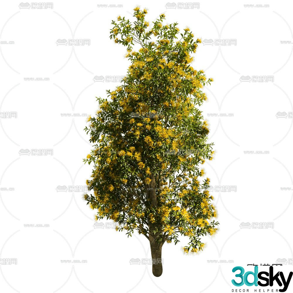 Landscape tree shrub plant 3d model