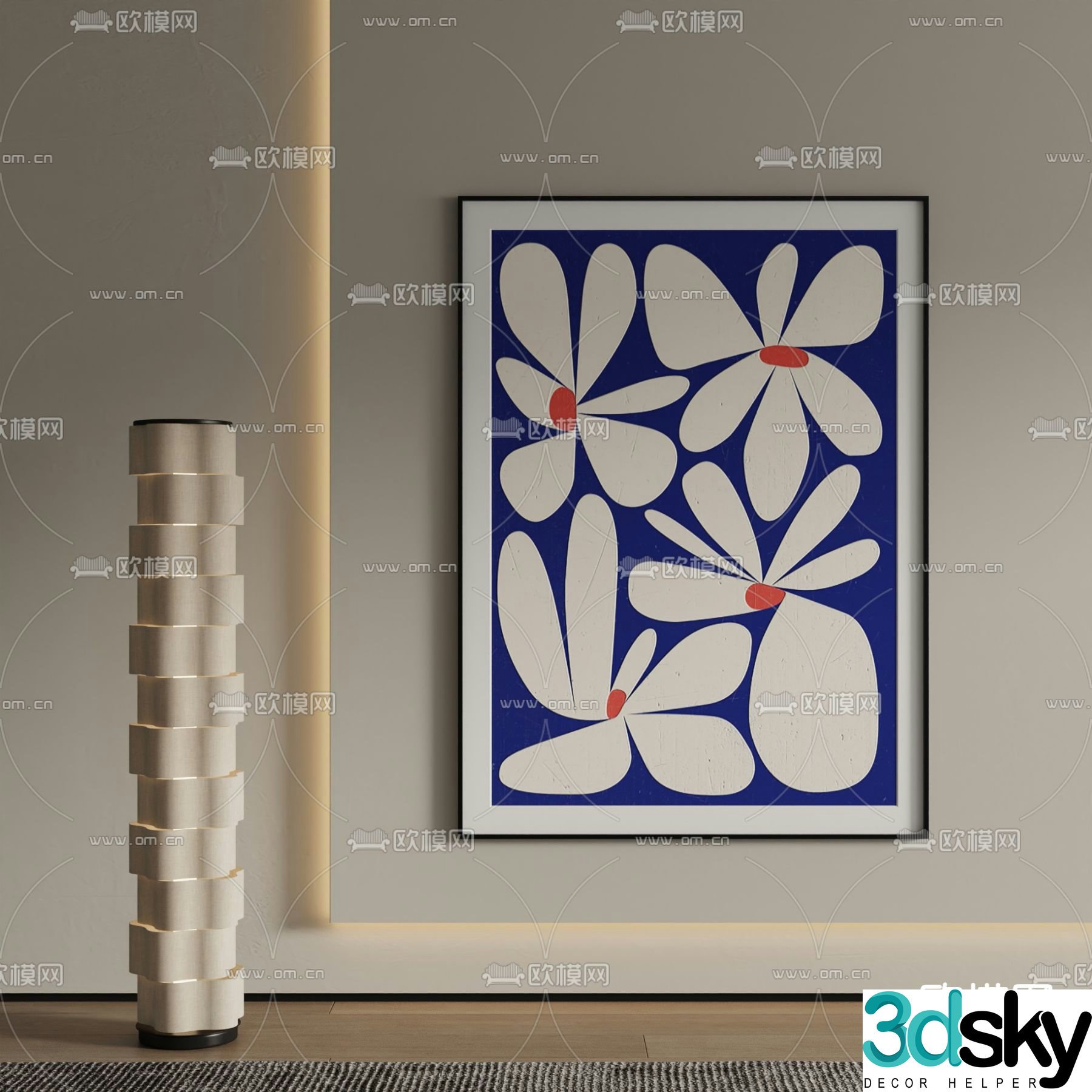 Modern decorative painting Abstract painting Hanging painting 3d model