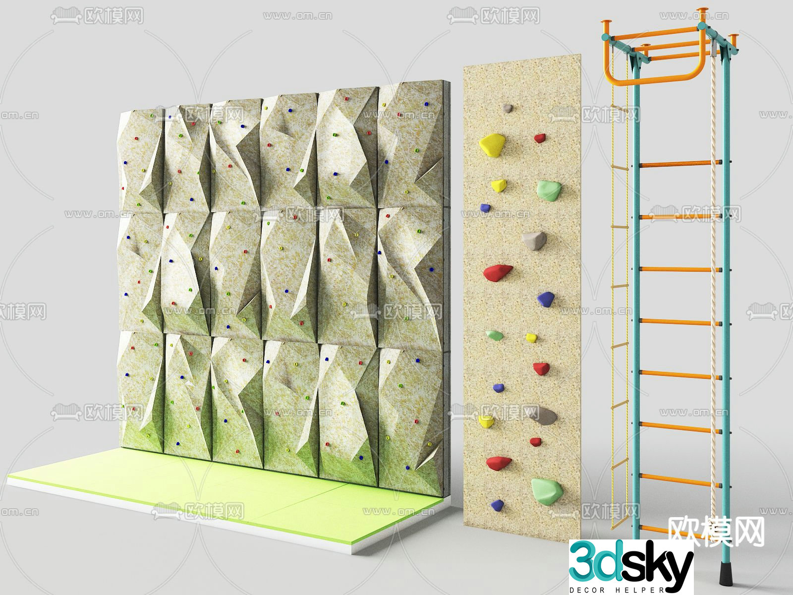 Amusement equipment rock climbing wall climbing frame 3d model