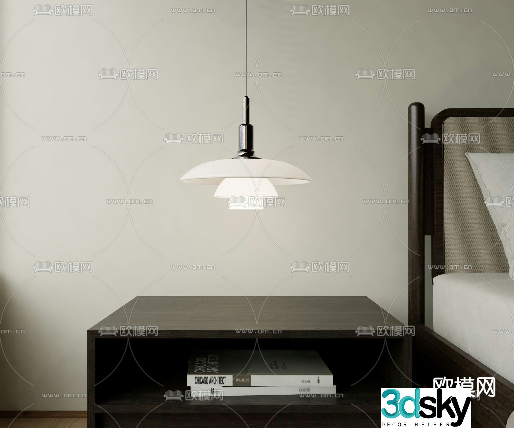 Bedside small chandelier 3d model