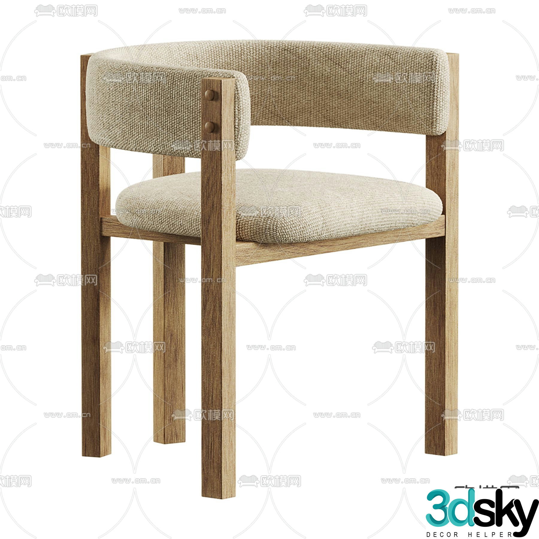 Vittoria Nordic chair dining chair 3d model