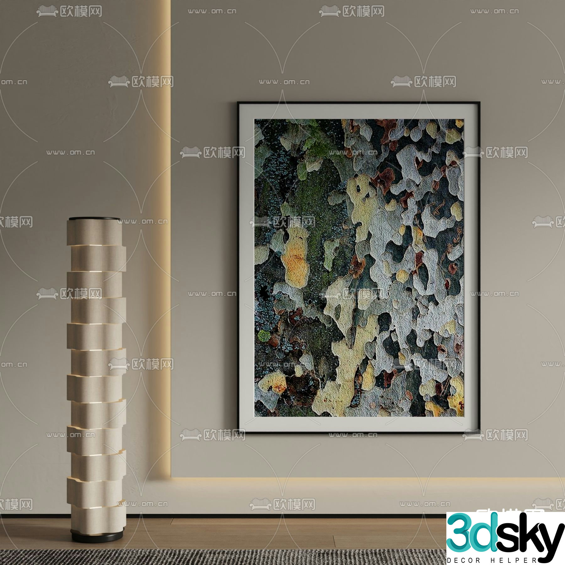 Modern decorative painting Hanging painting Oil painting 3d model