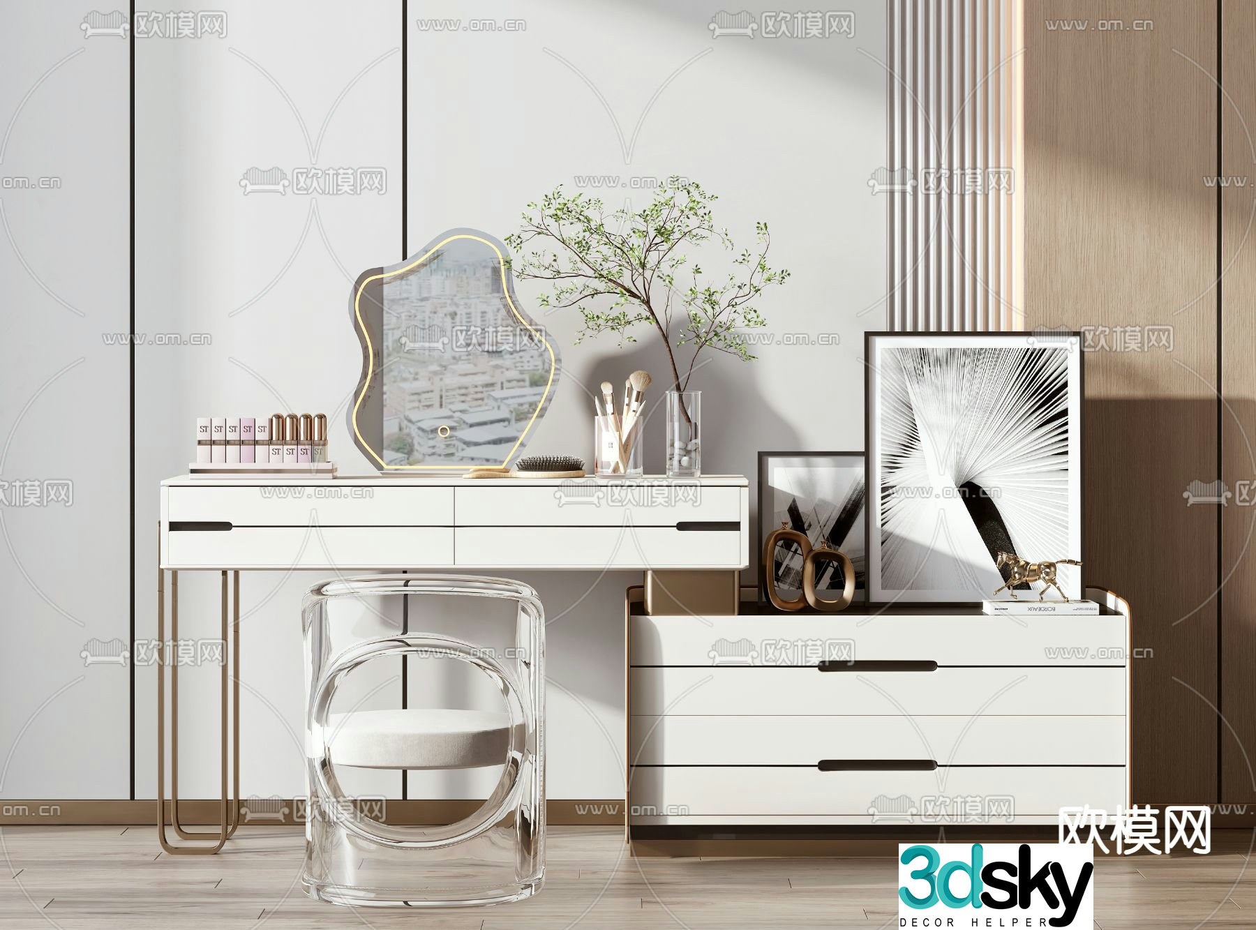 Modern dressing table 3d model