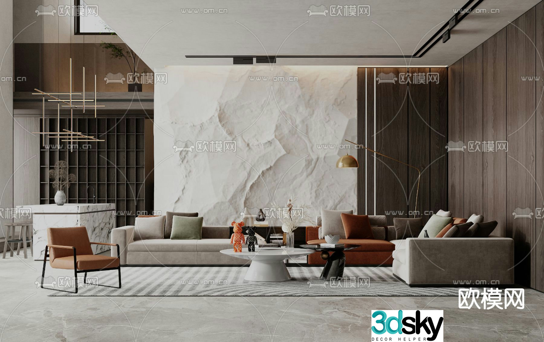Modern living room 3d model