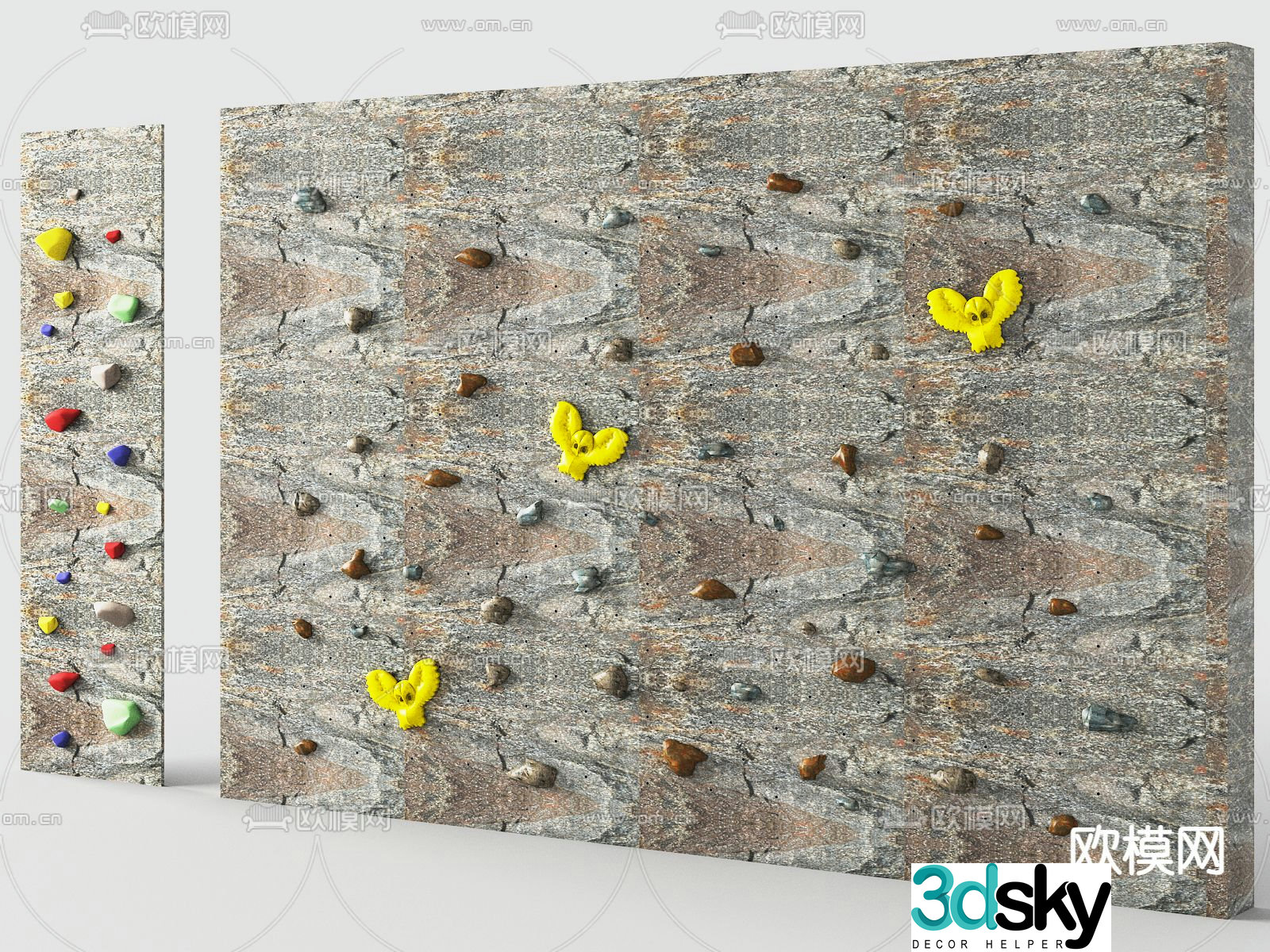 Play equipment rock climbing wall 3d model