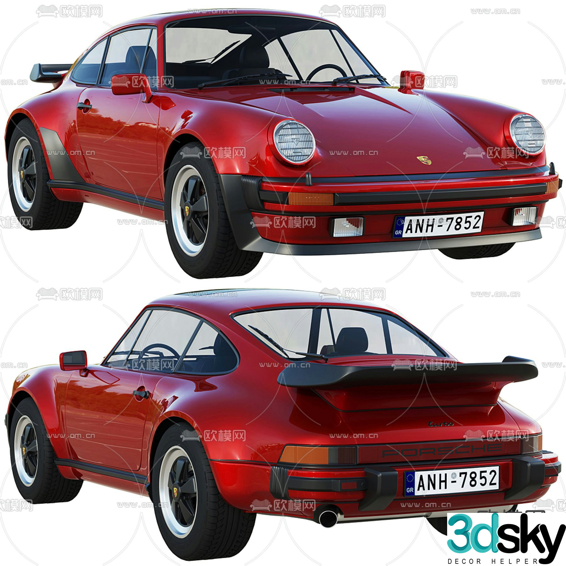 car porsche sports car 3d model