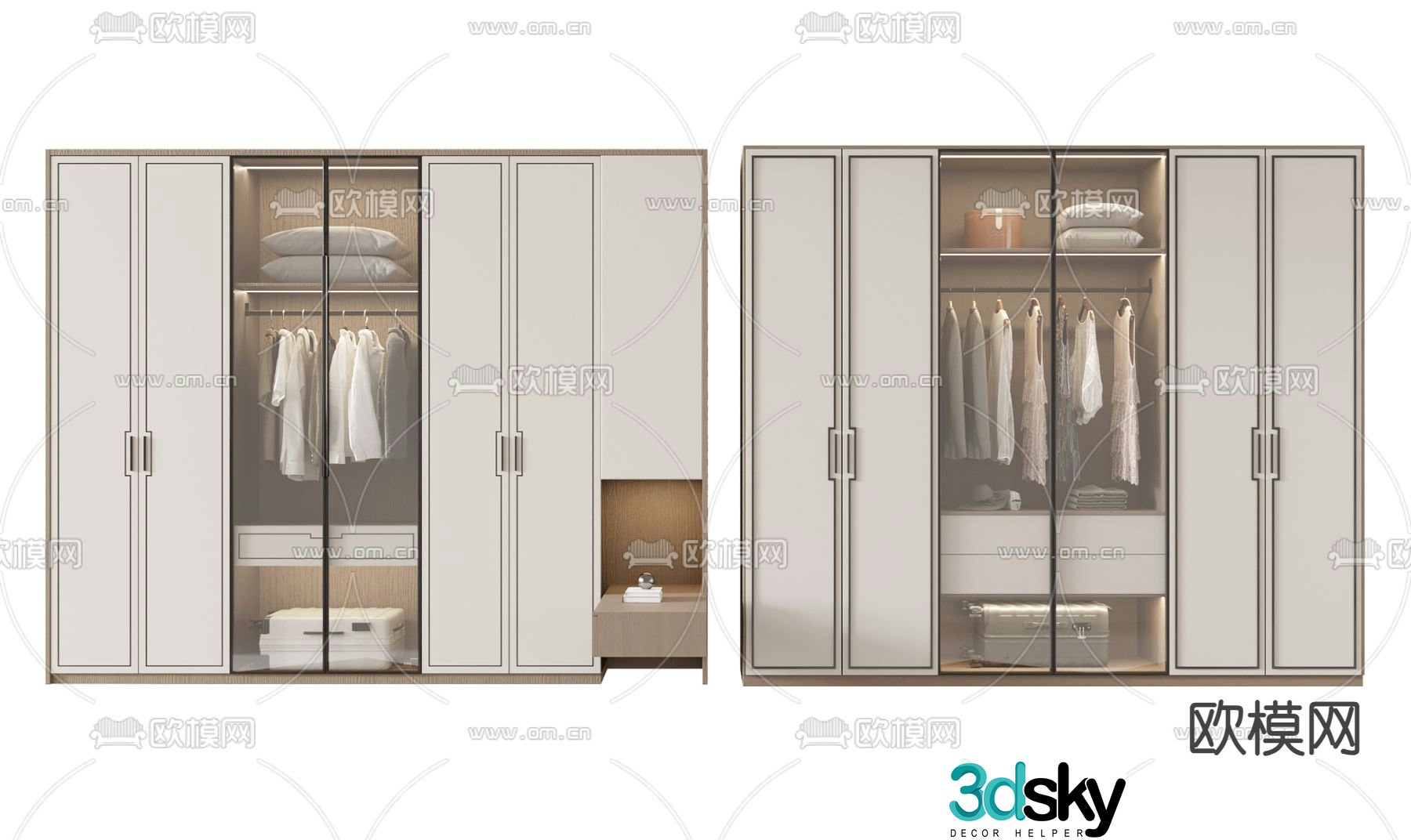 New Chinese style wardrobe wardrobe 3d model