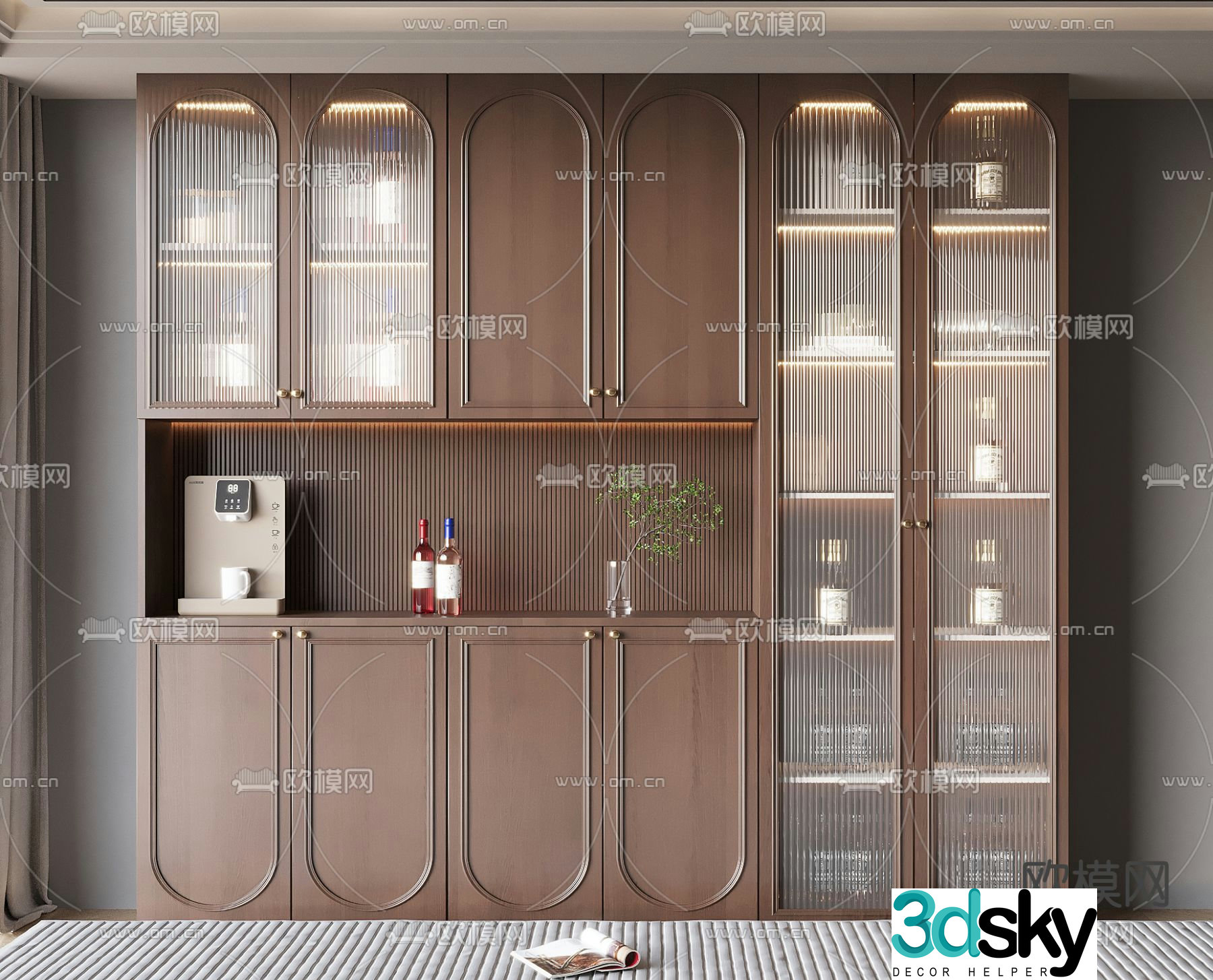 Medieval style wine cabinet 3D model