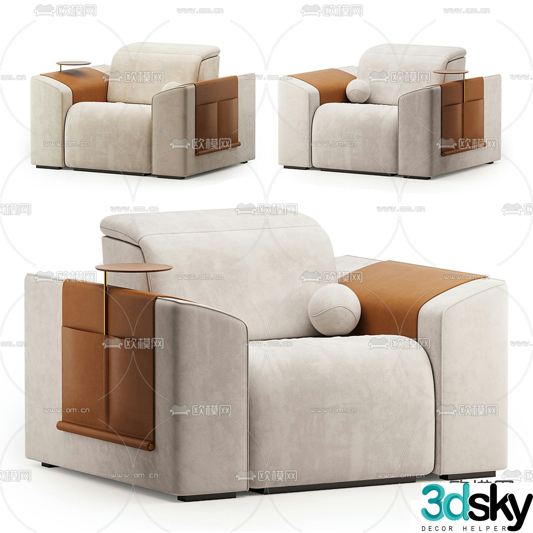 Single sofa leisure sofa 3d model