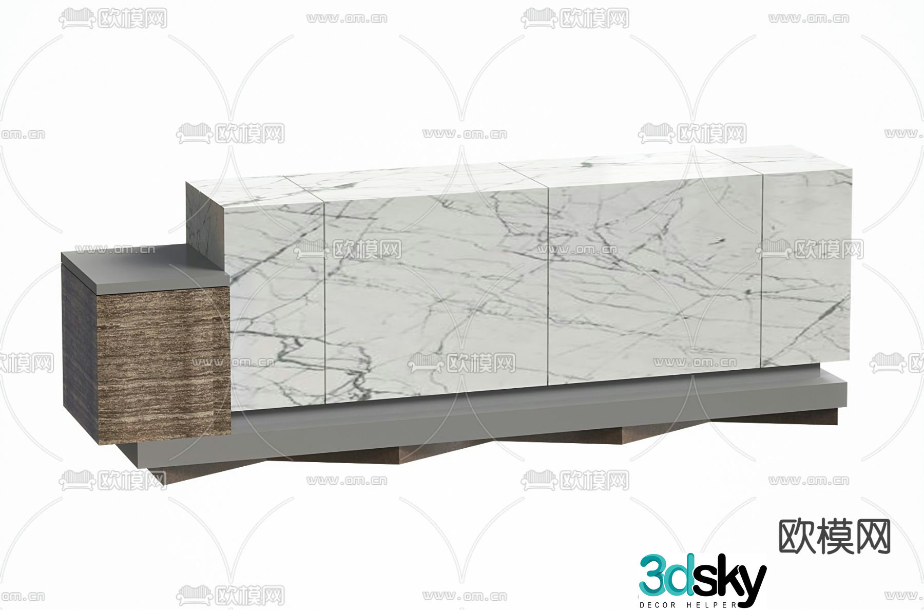 Modern front desk reception desk service desk 3d model