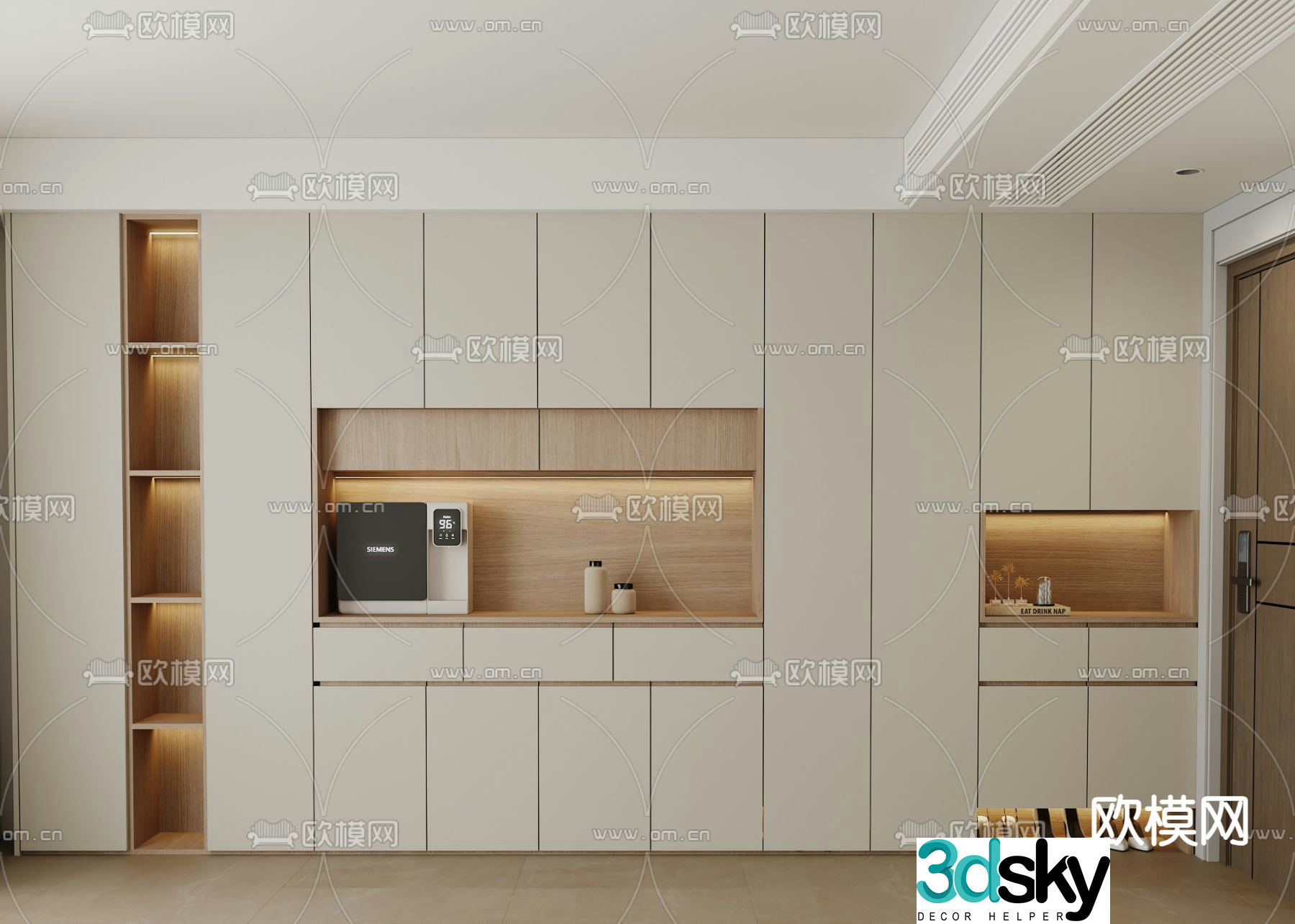 Modern sideboard storage cabinet entrance cabinet 3D model