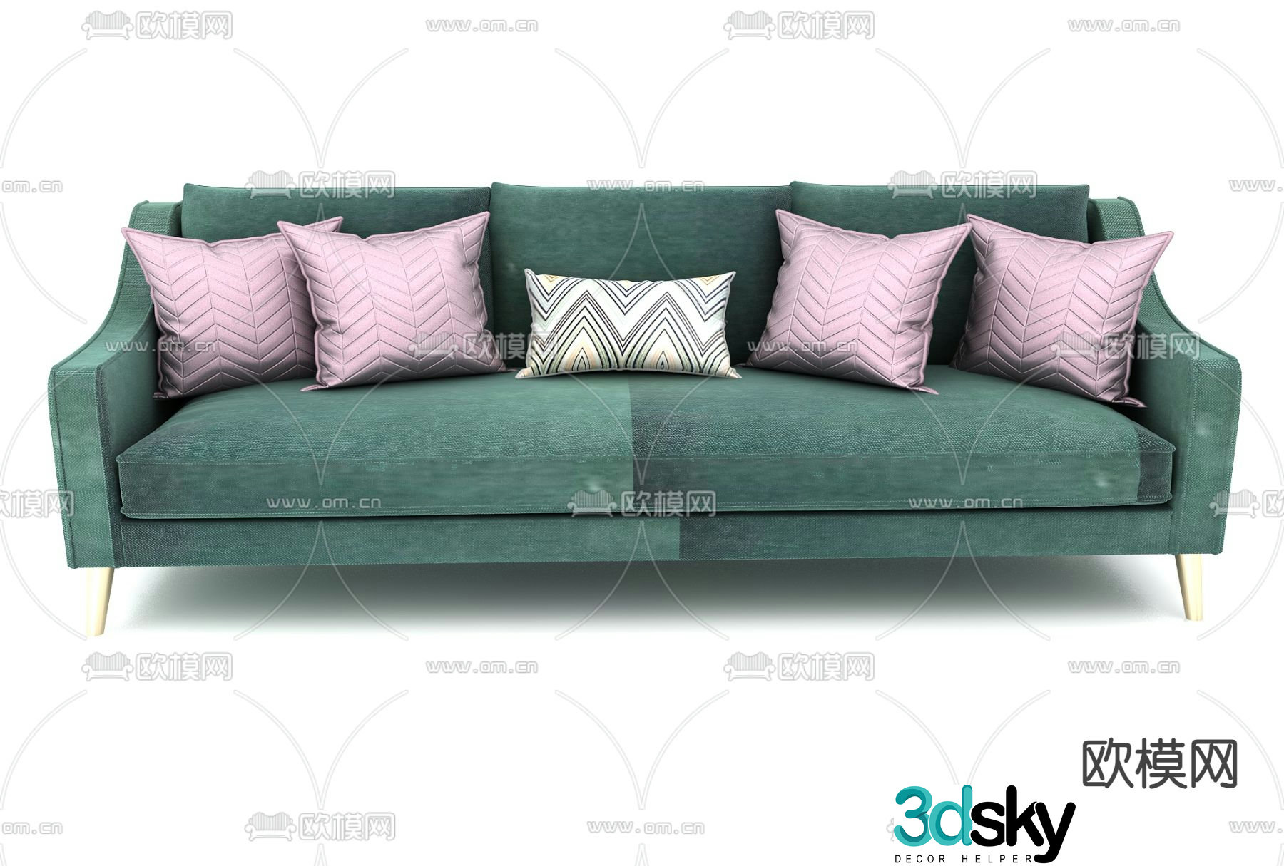 Three-person sofa 3d model
