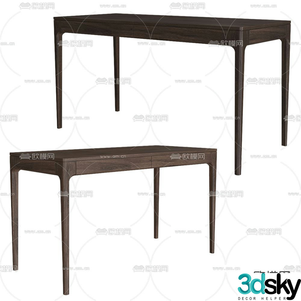 Tea table wooden table 3d model