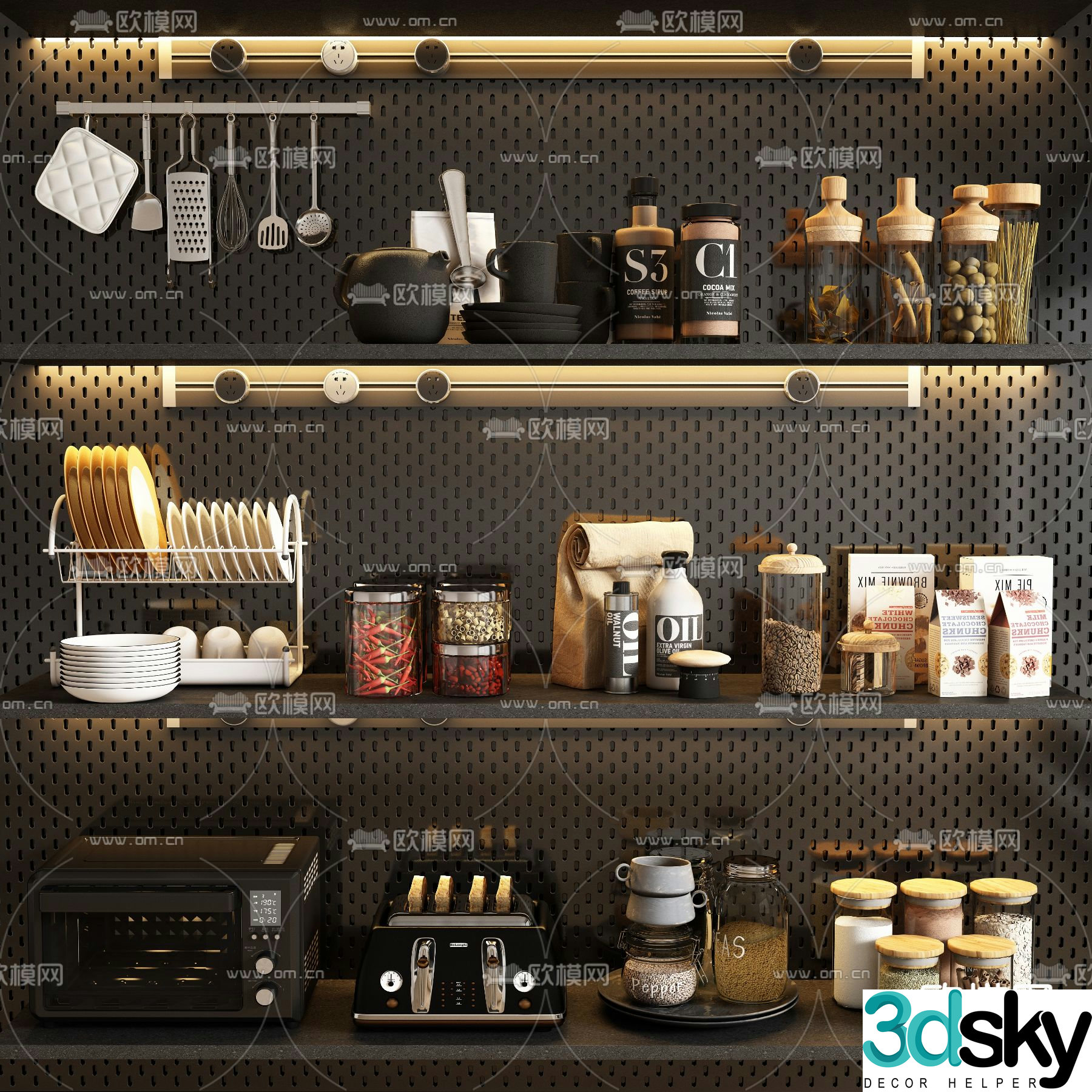 Kitchen supplies Seasonings Dish Dish 3D model