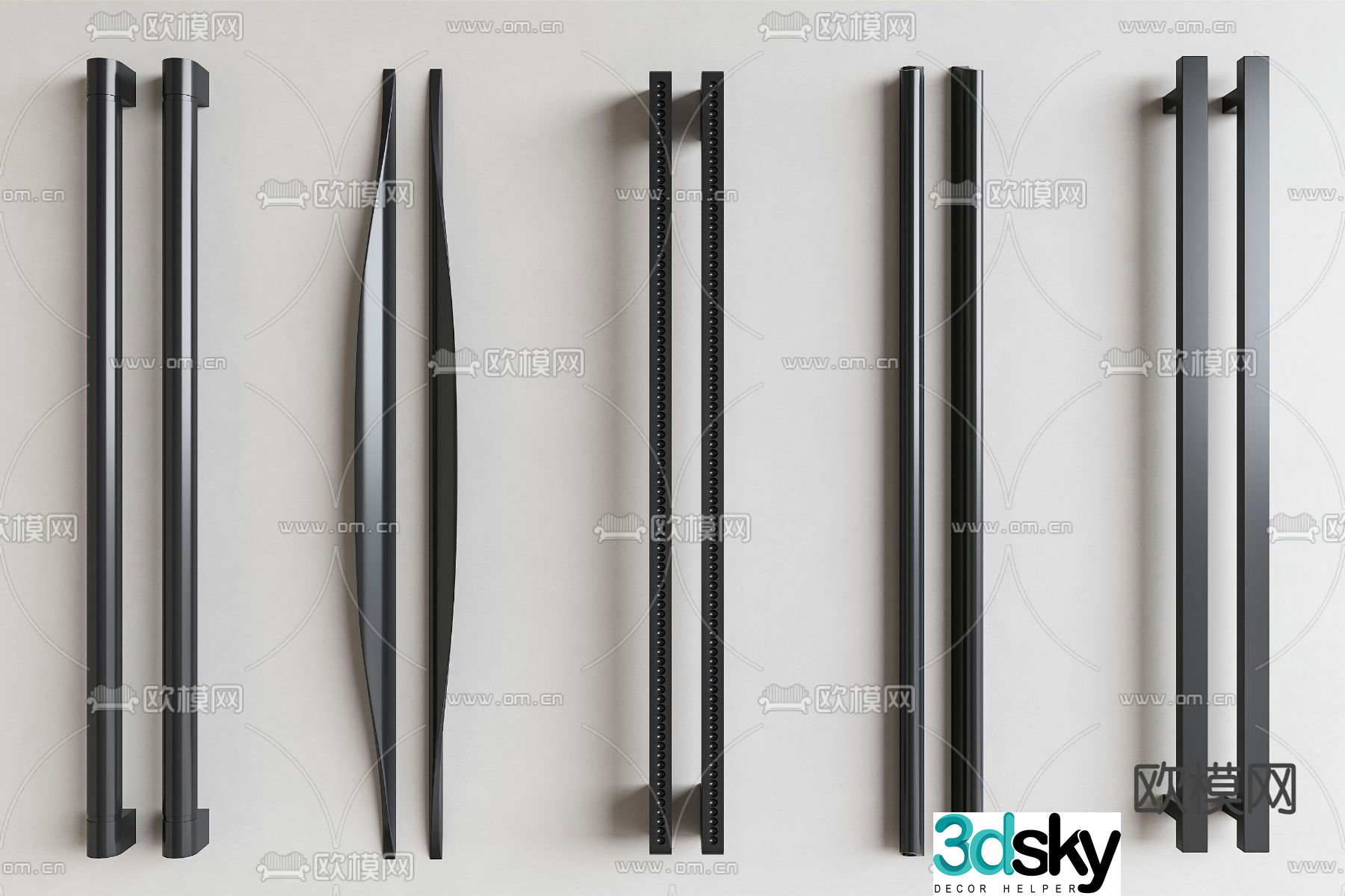 Door handle Door handle Cabinet door handle Metal handle 3D model