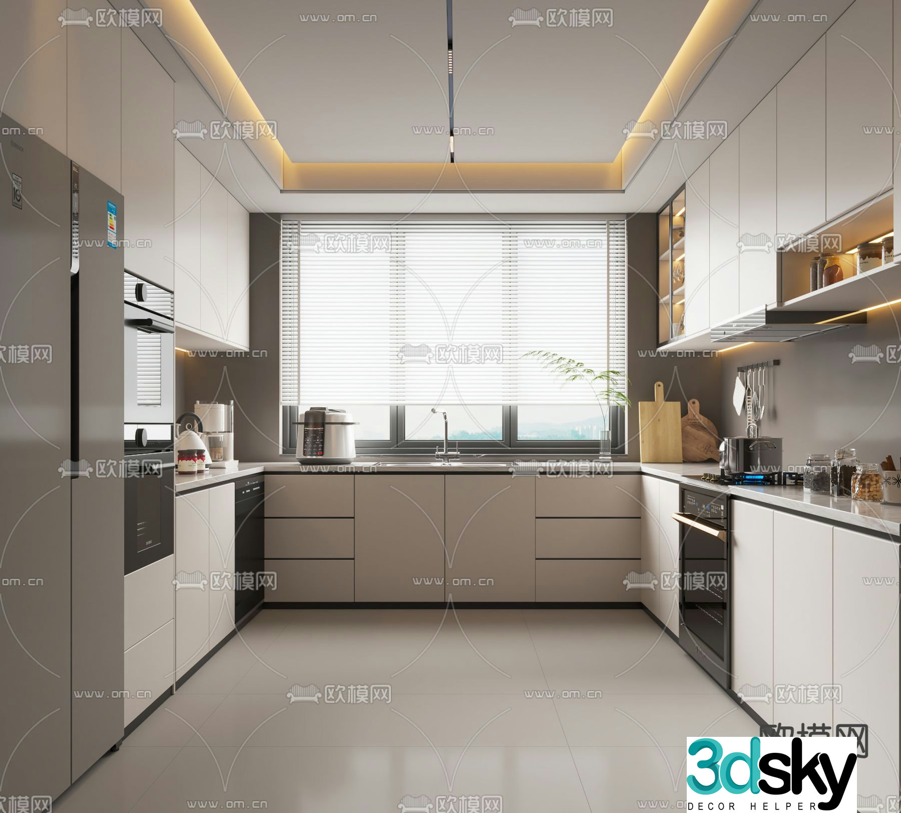 Modern kitchen cabinet 3d model