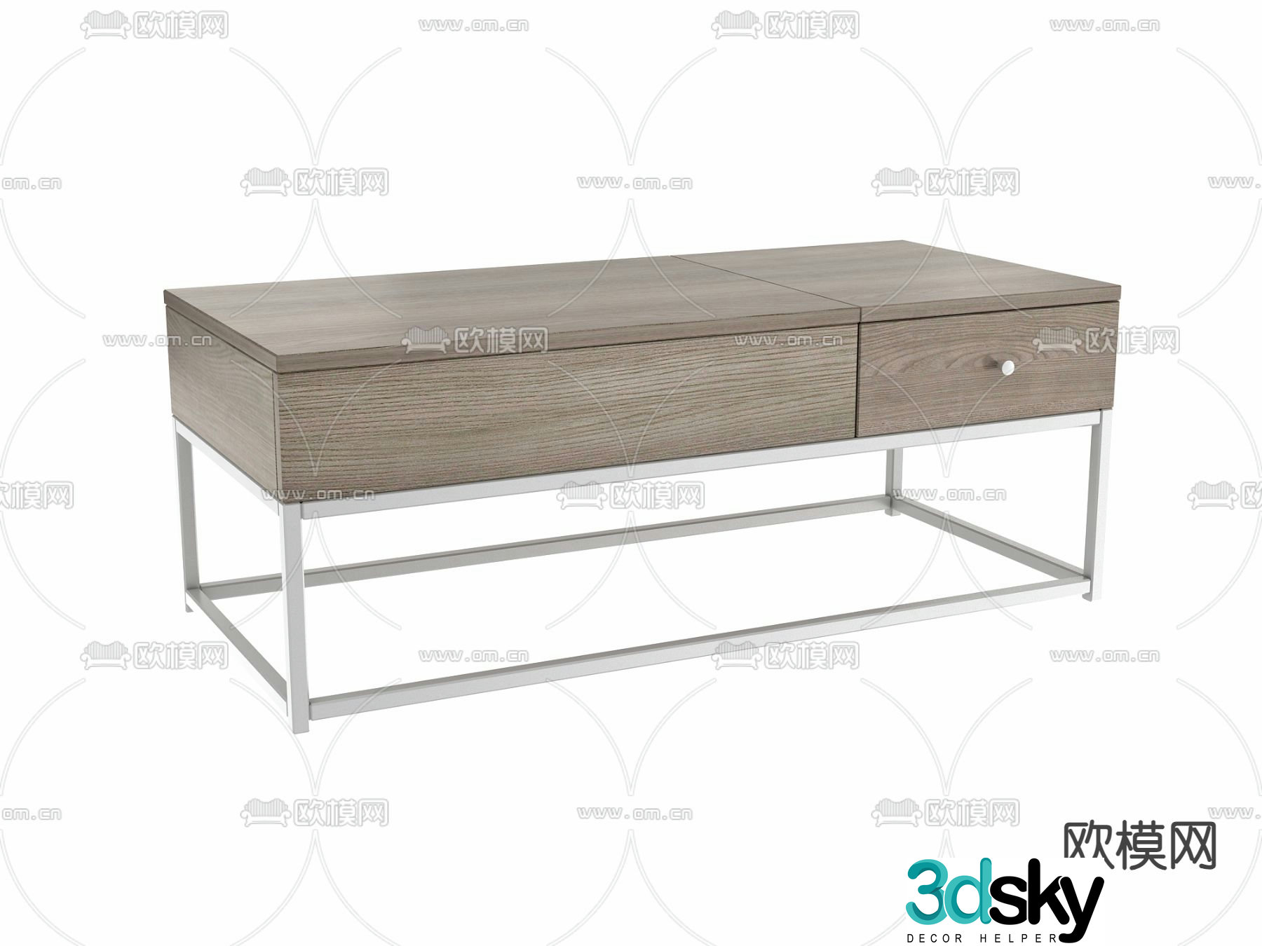 Modern coffee table square table 3D model