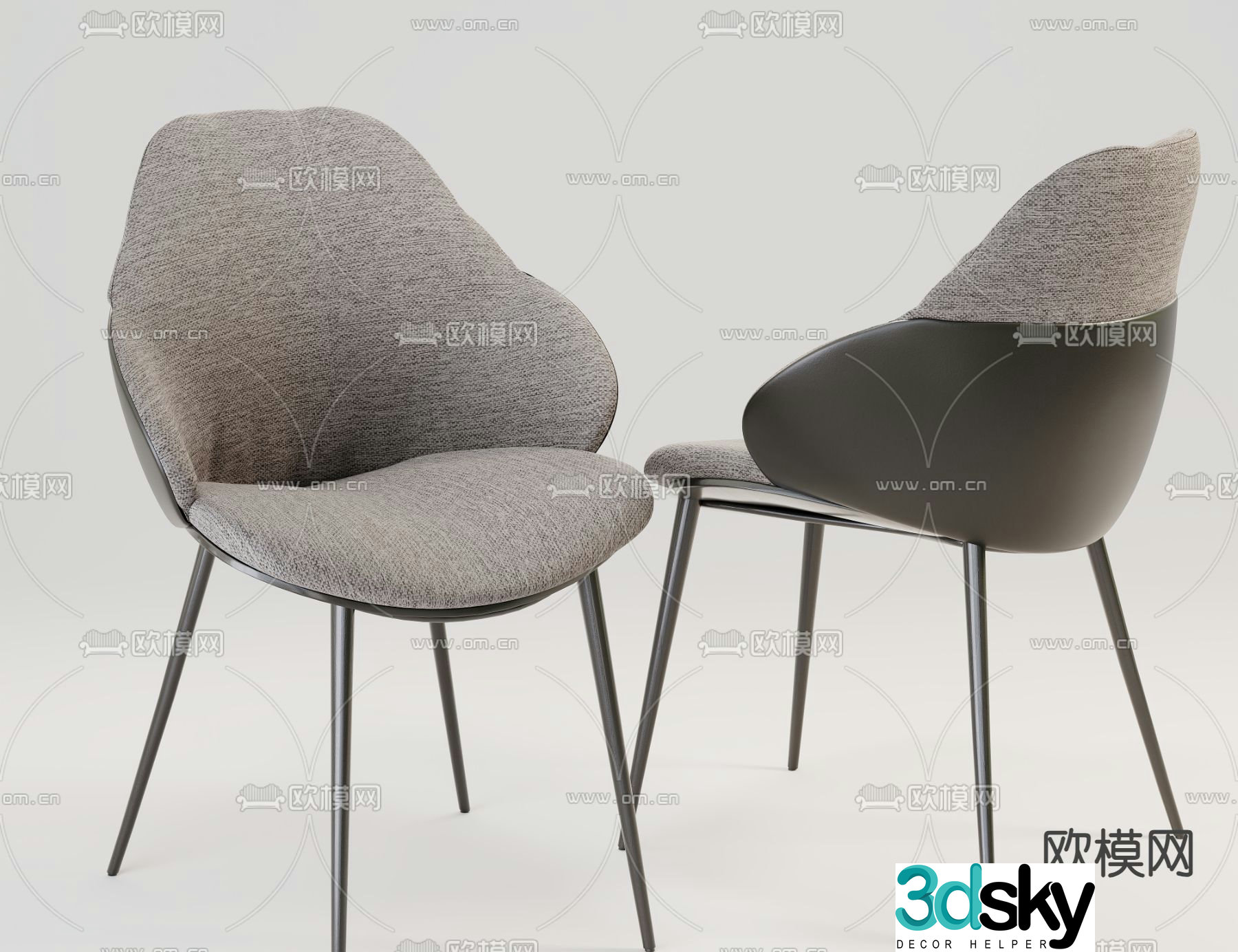 Modern chair dining chair 3d model