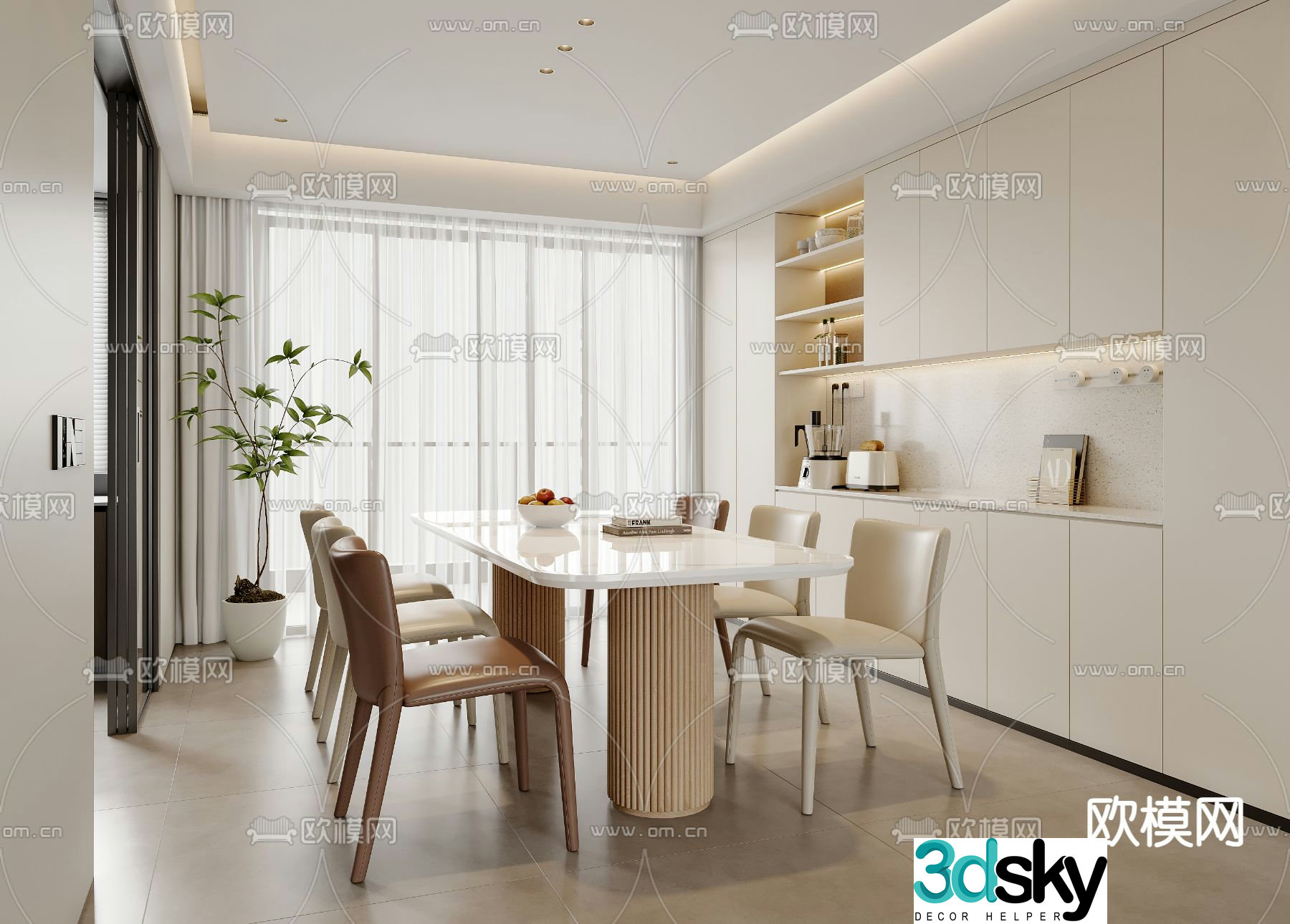 Creamy restaurant 3d model