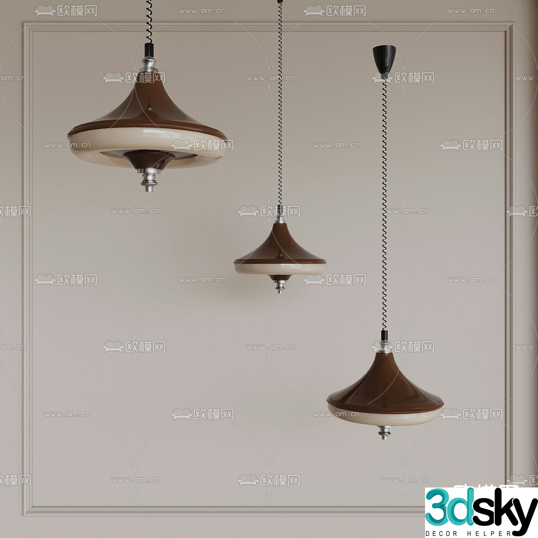 Medieval style small chandelier 3D model