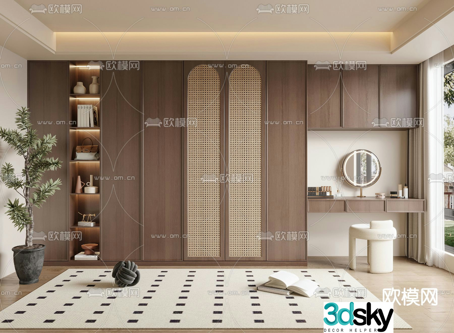 Medieval style wardrobe wardrobe dresser 3d model