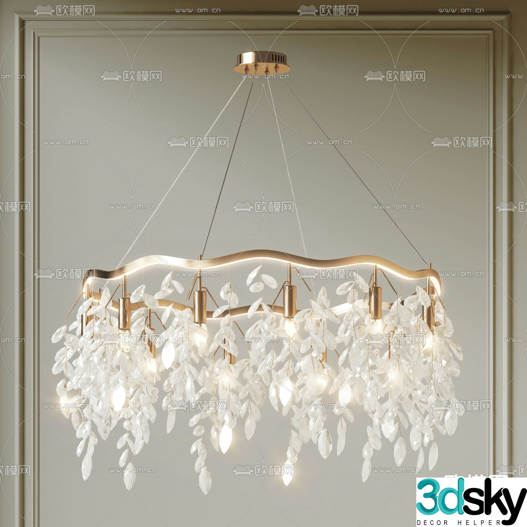 Crystal chandelier chandelier 3d model