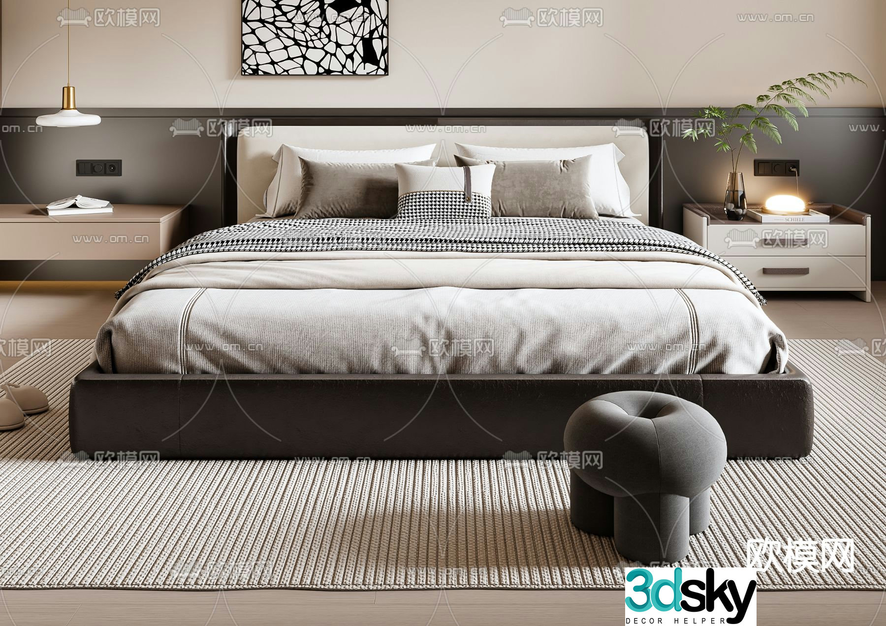 Double bed 3d model