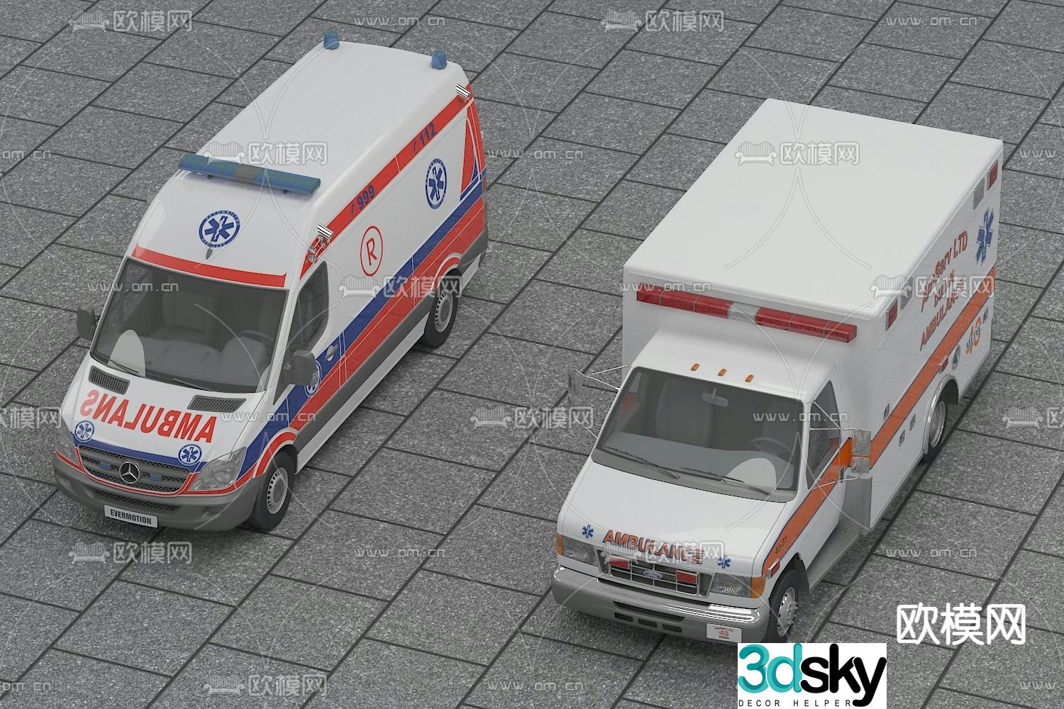 car ambulance 3d model