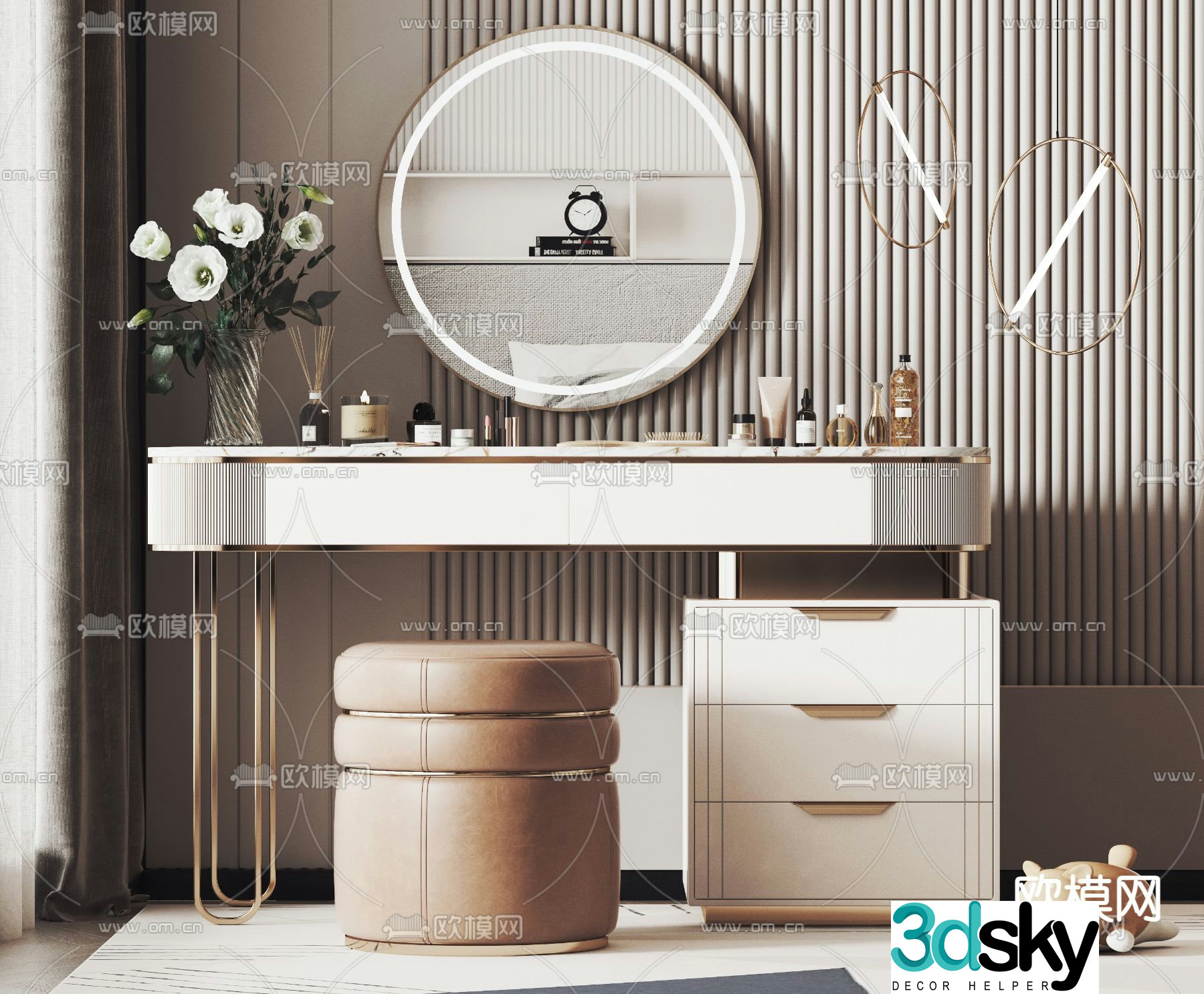 modern dressing table dressing table dressing table 3d model