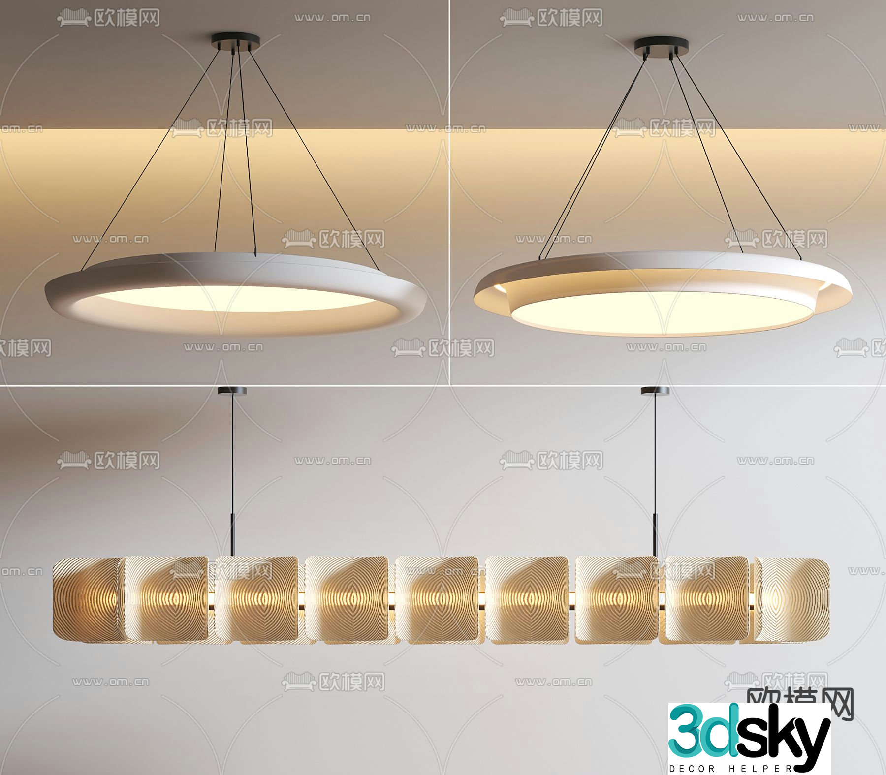 Modern chandelier dining room chandelier 3d model
