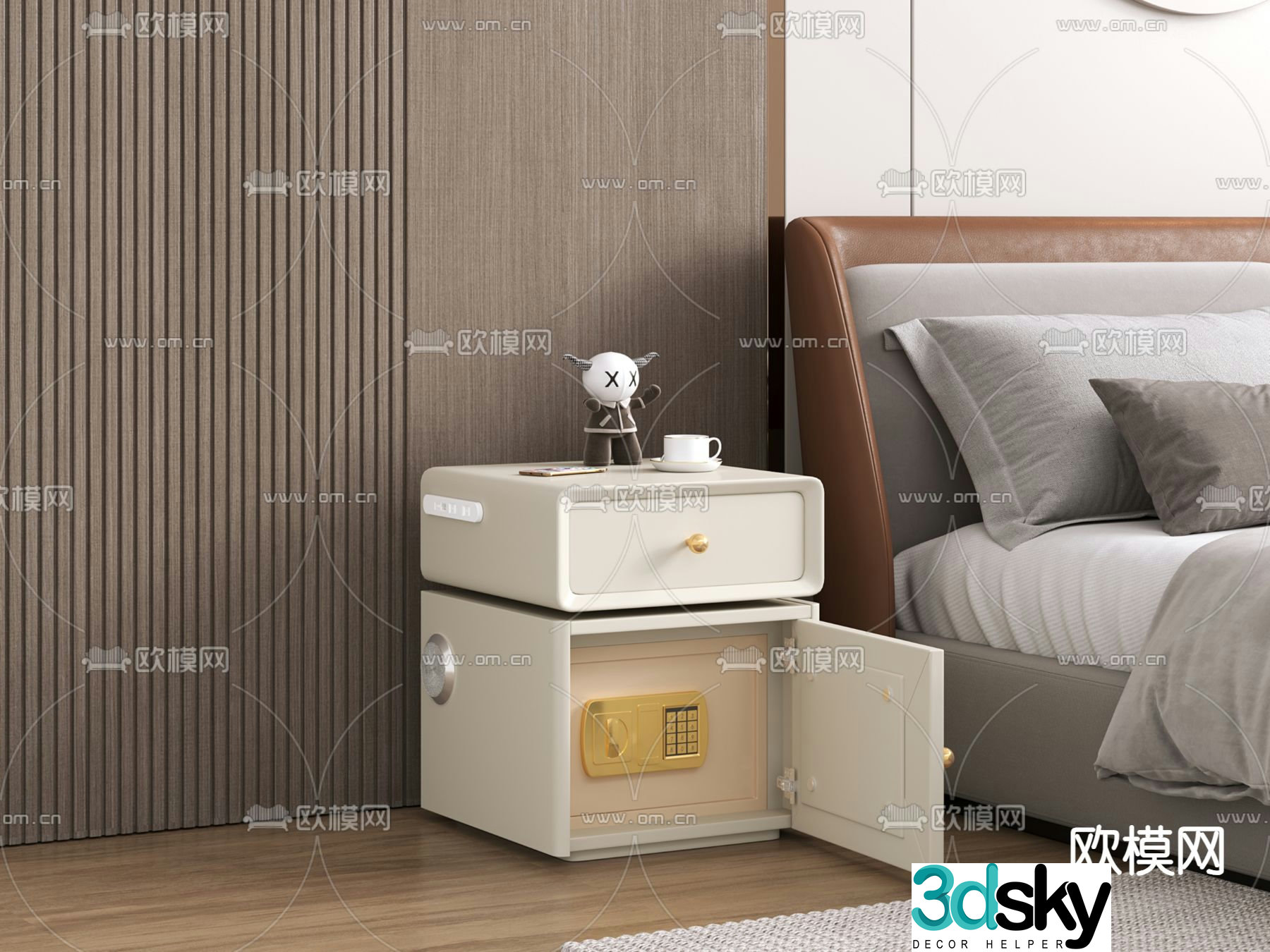 safe bedside table 3d model