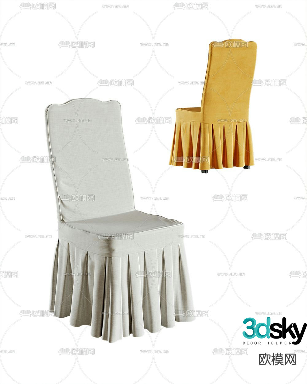 Hotel chair dining chair banquet chair 3d model
