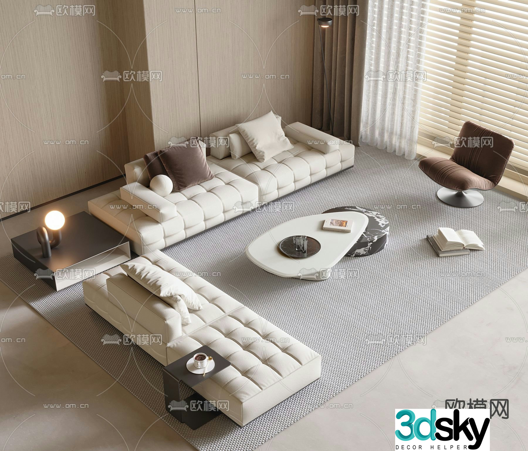 Modern sectional sofa 3d model