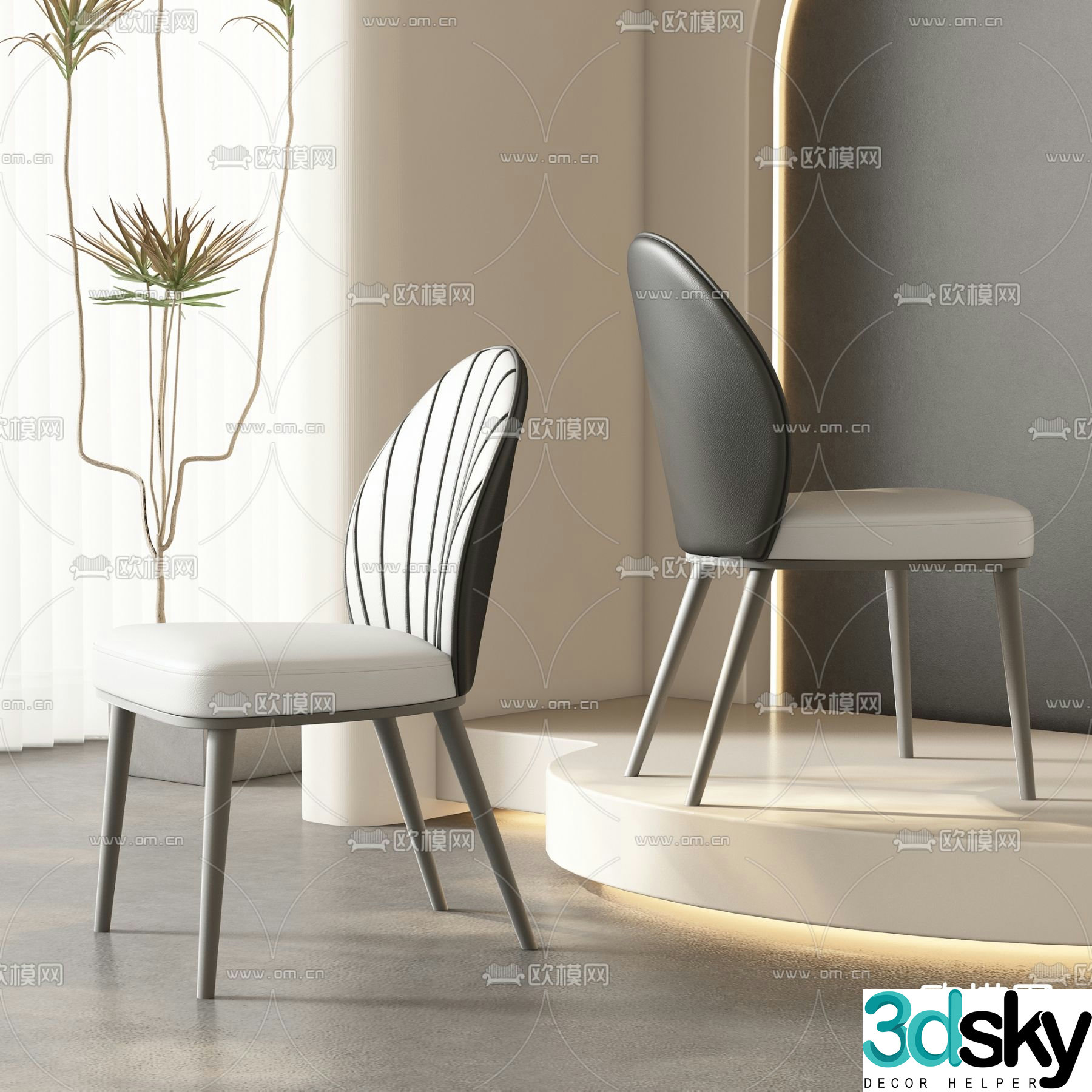 Modern single chair sofa chair leisure chair 3d model