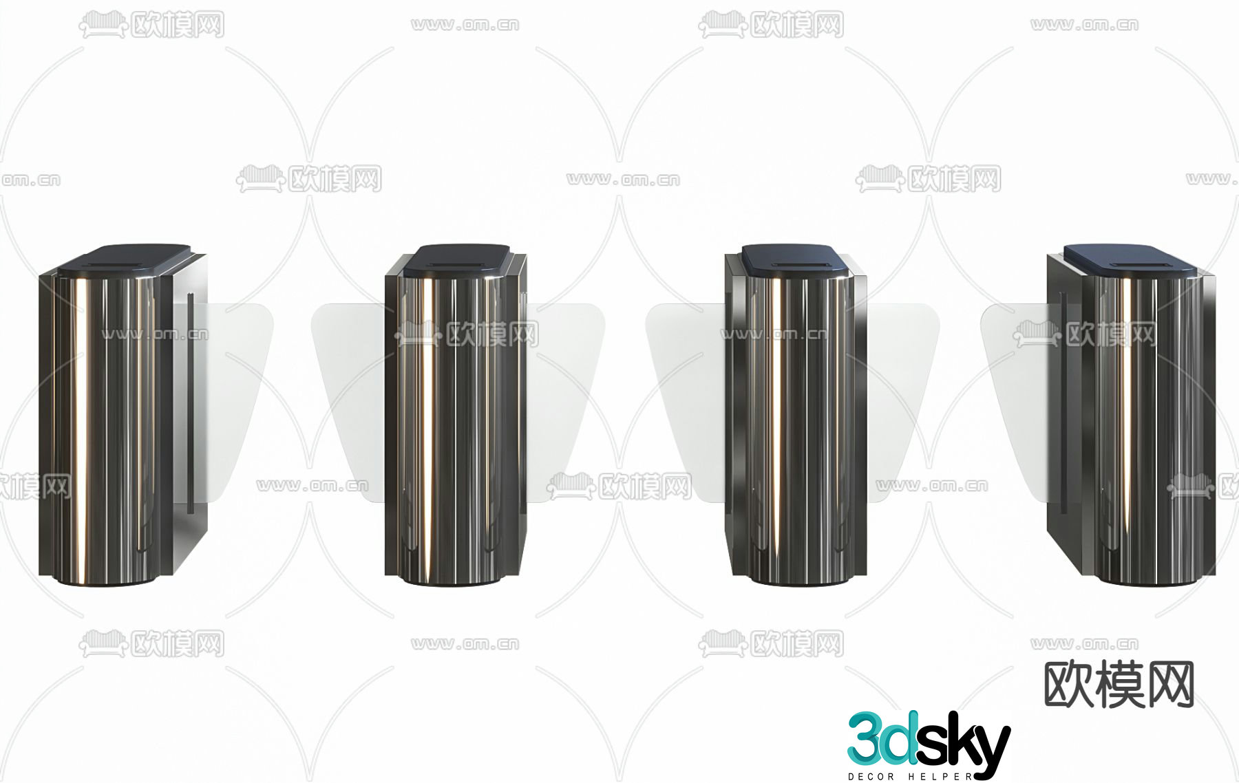 Access control gate subway gate office access control gate access control machine 3D model