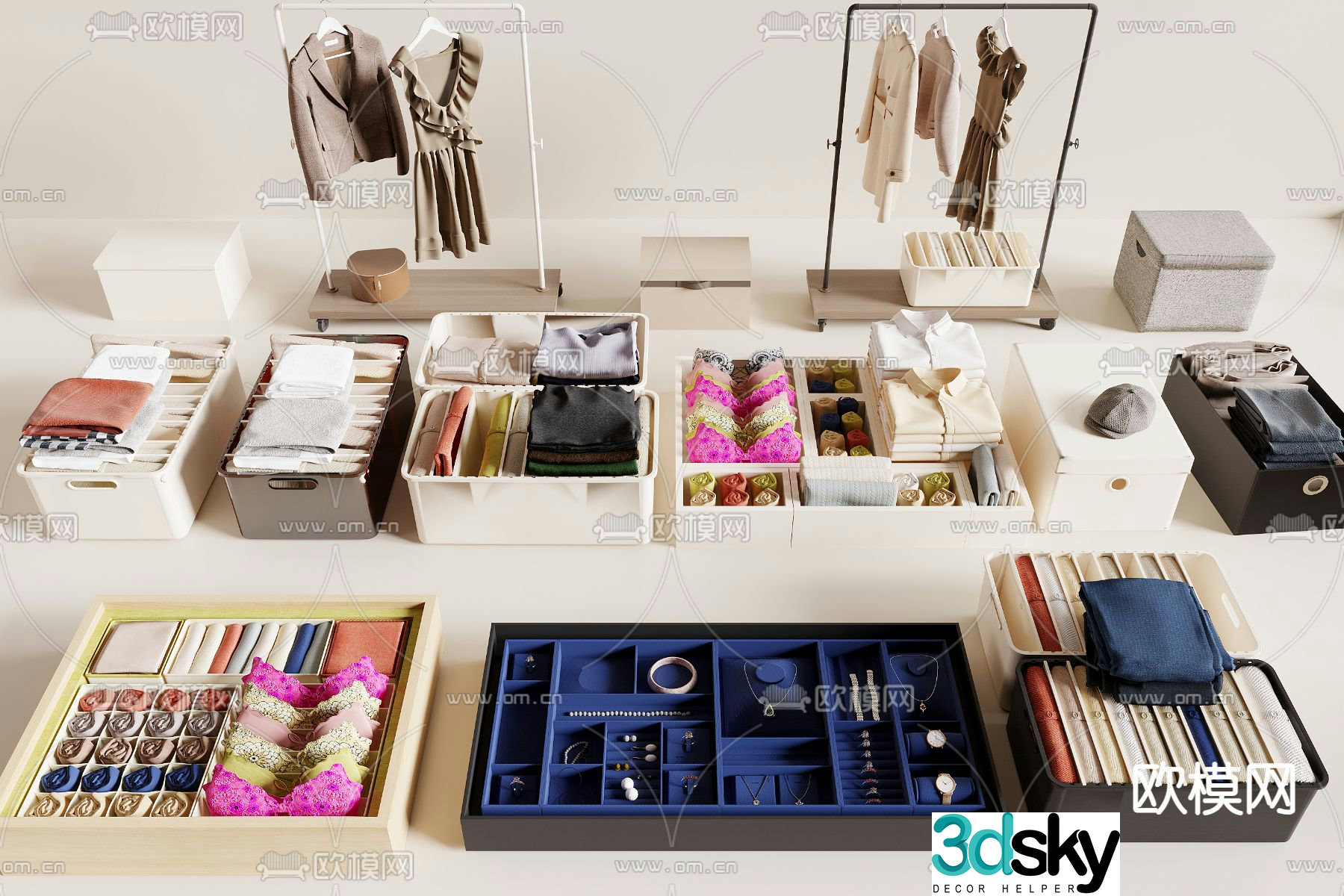Clothes hangers Underwear Shirt Jewelry Storage Box Jewelry 3D Model