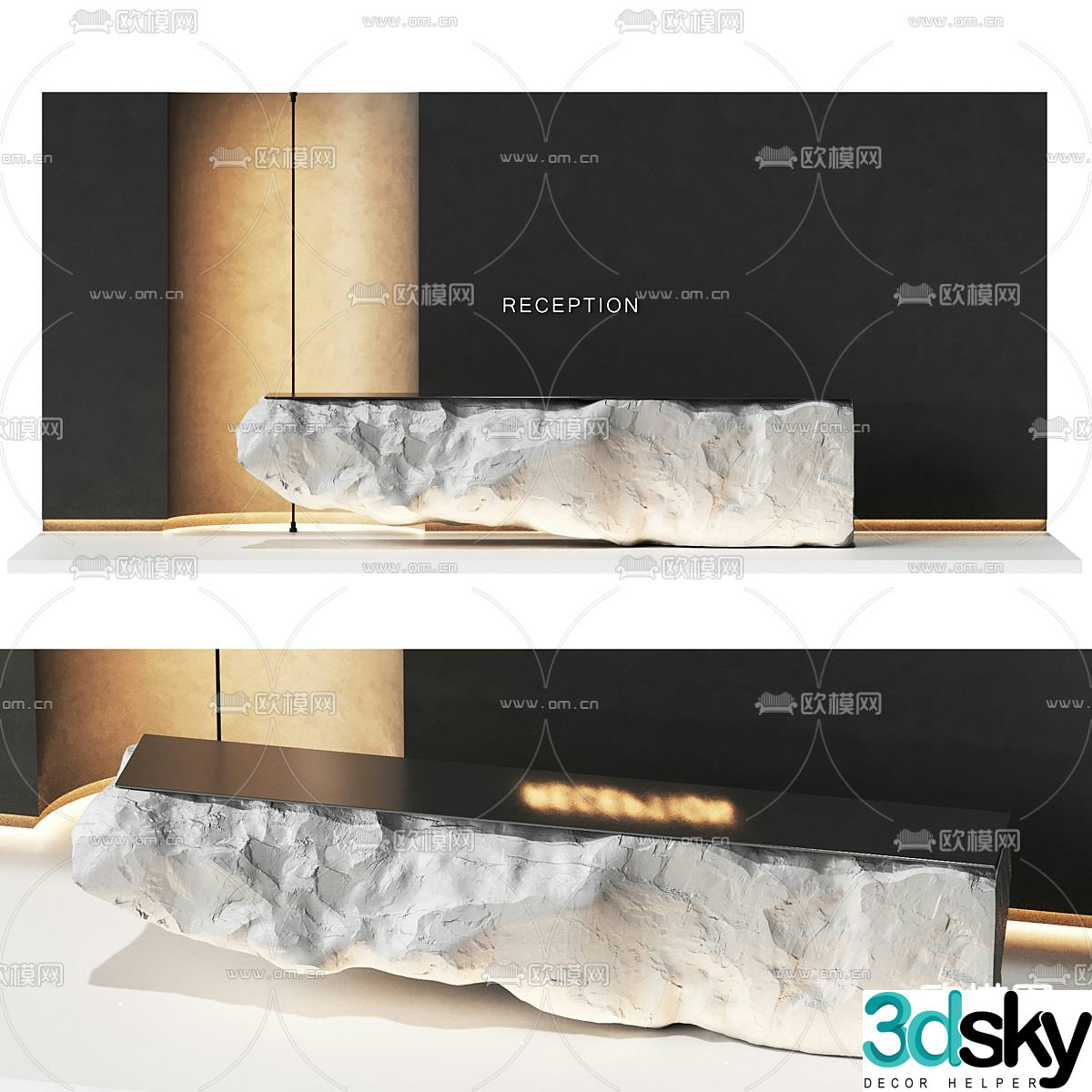 Wabi Sabi front desk reception desk information desk service desk 3d model